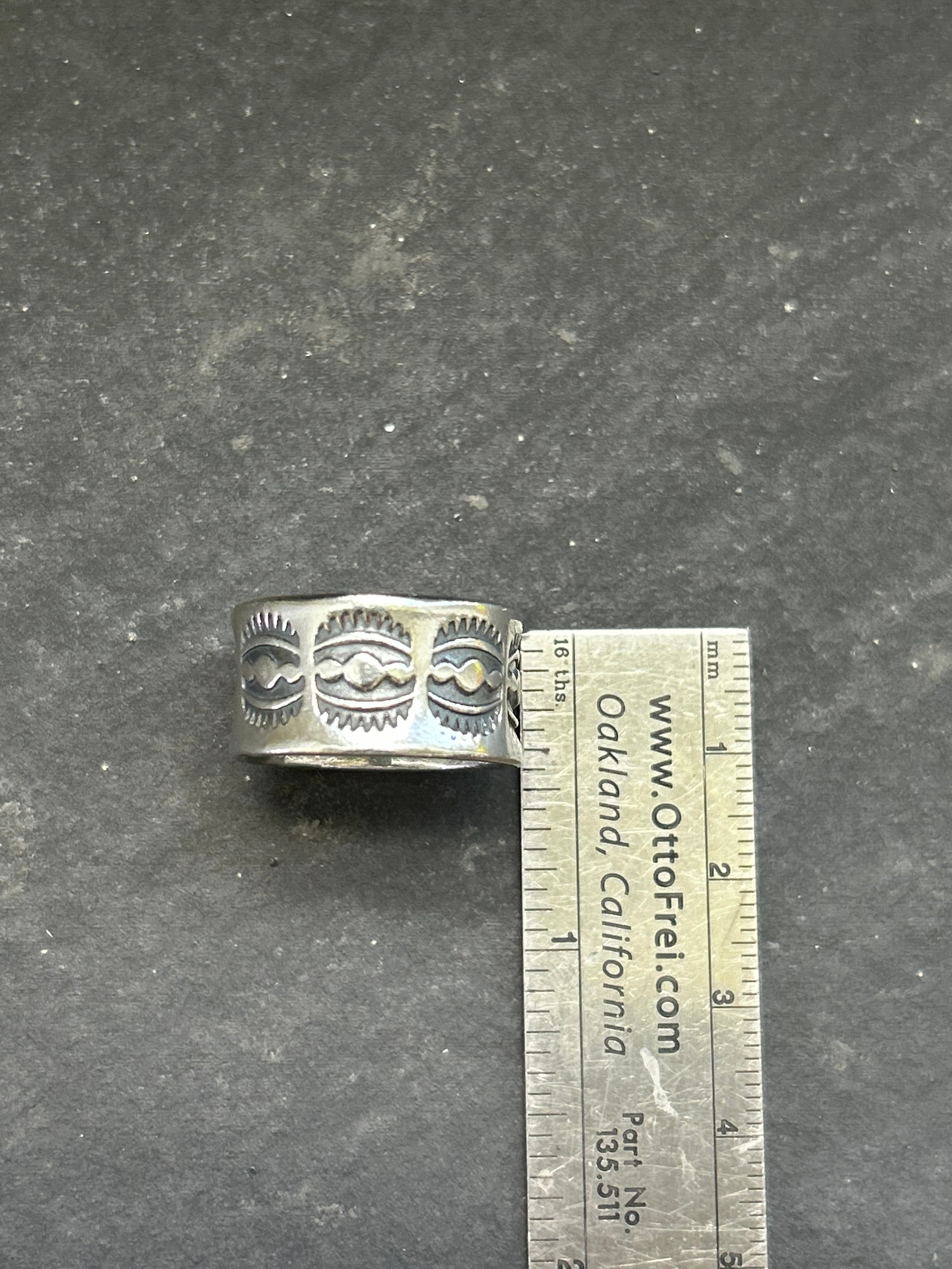Wide Band Stamped Stacking Ring Size 8.5 Style #13