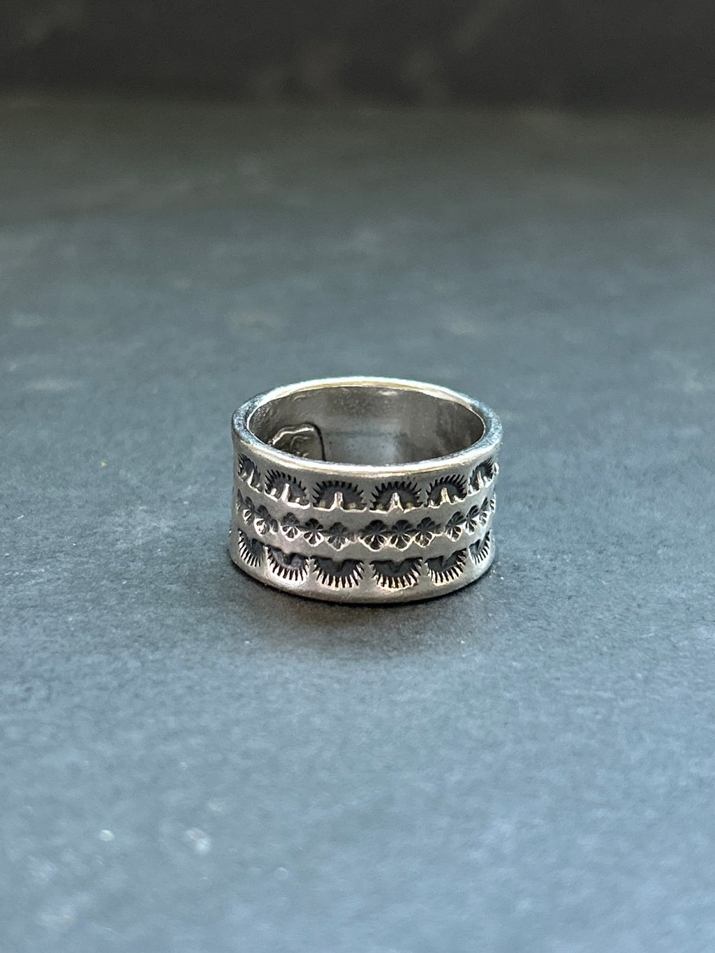 Wide Band Stamped Stacking Ring Size 9.5 Style #17