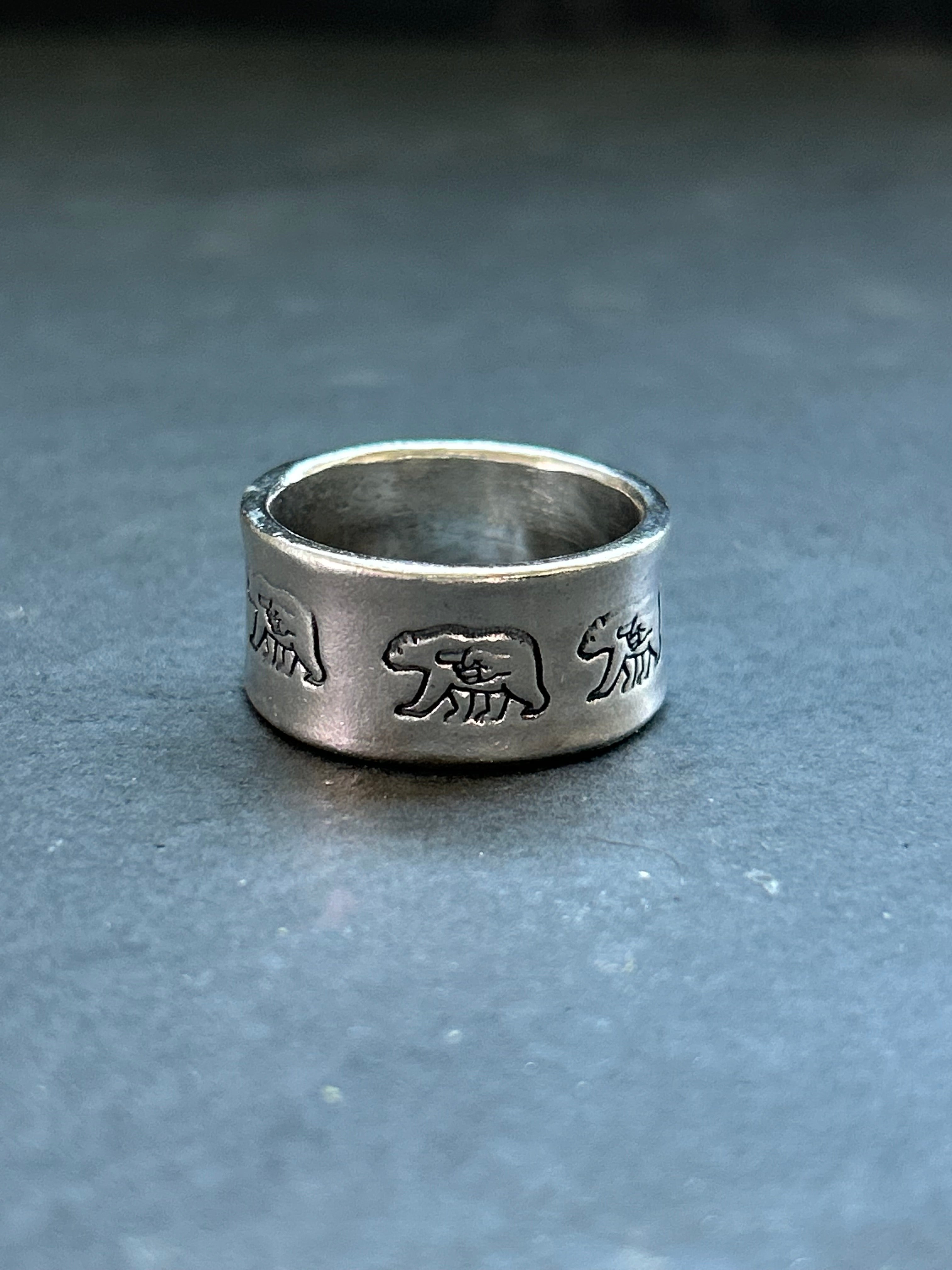 Sterling Silver Wide Band Stamped Stacking Ring Size 10 Style #19