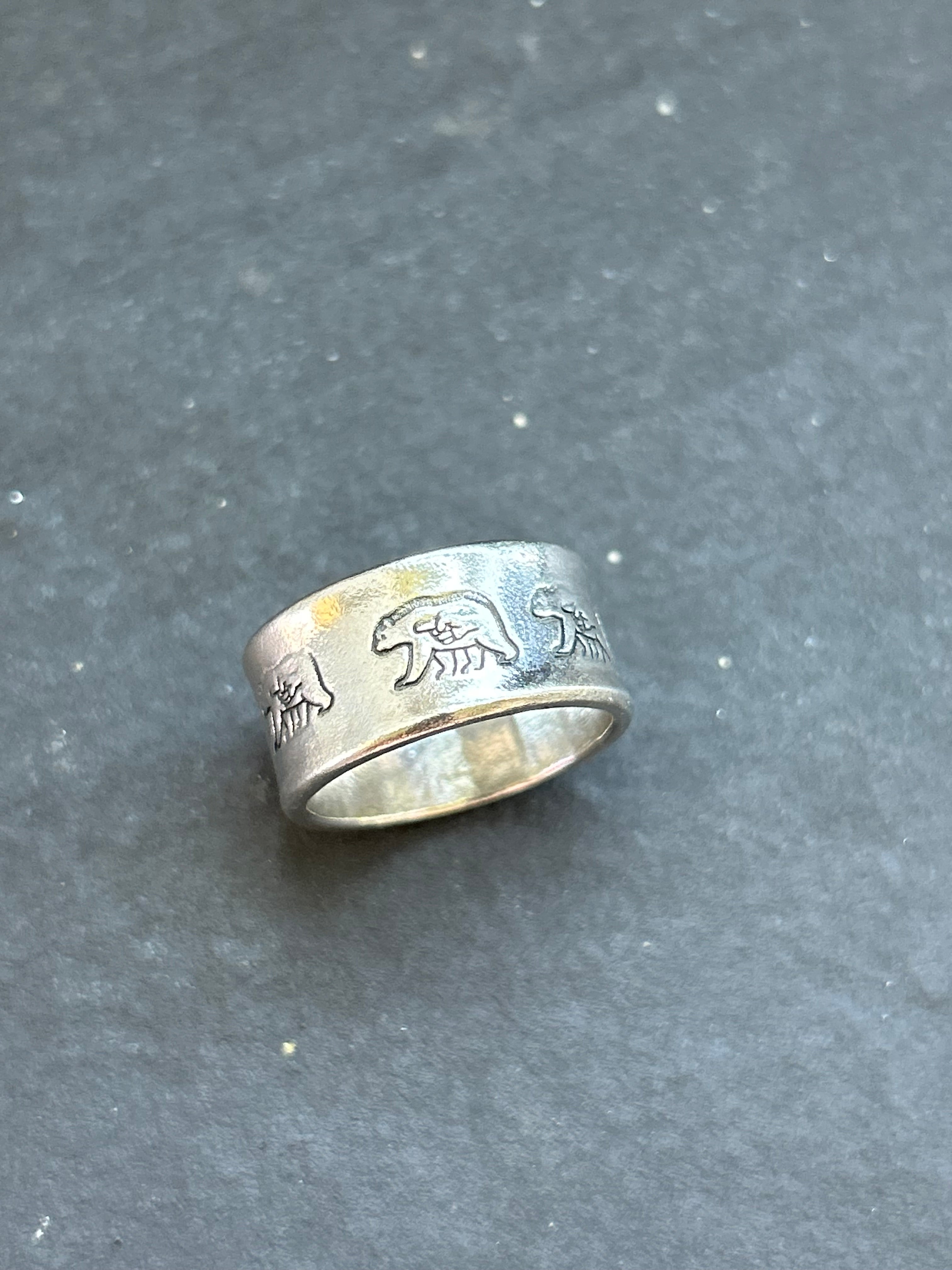 Sterling Silver Wide Band Stamped Stacking Ring Size 10 Style #19