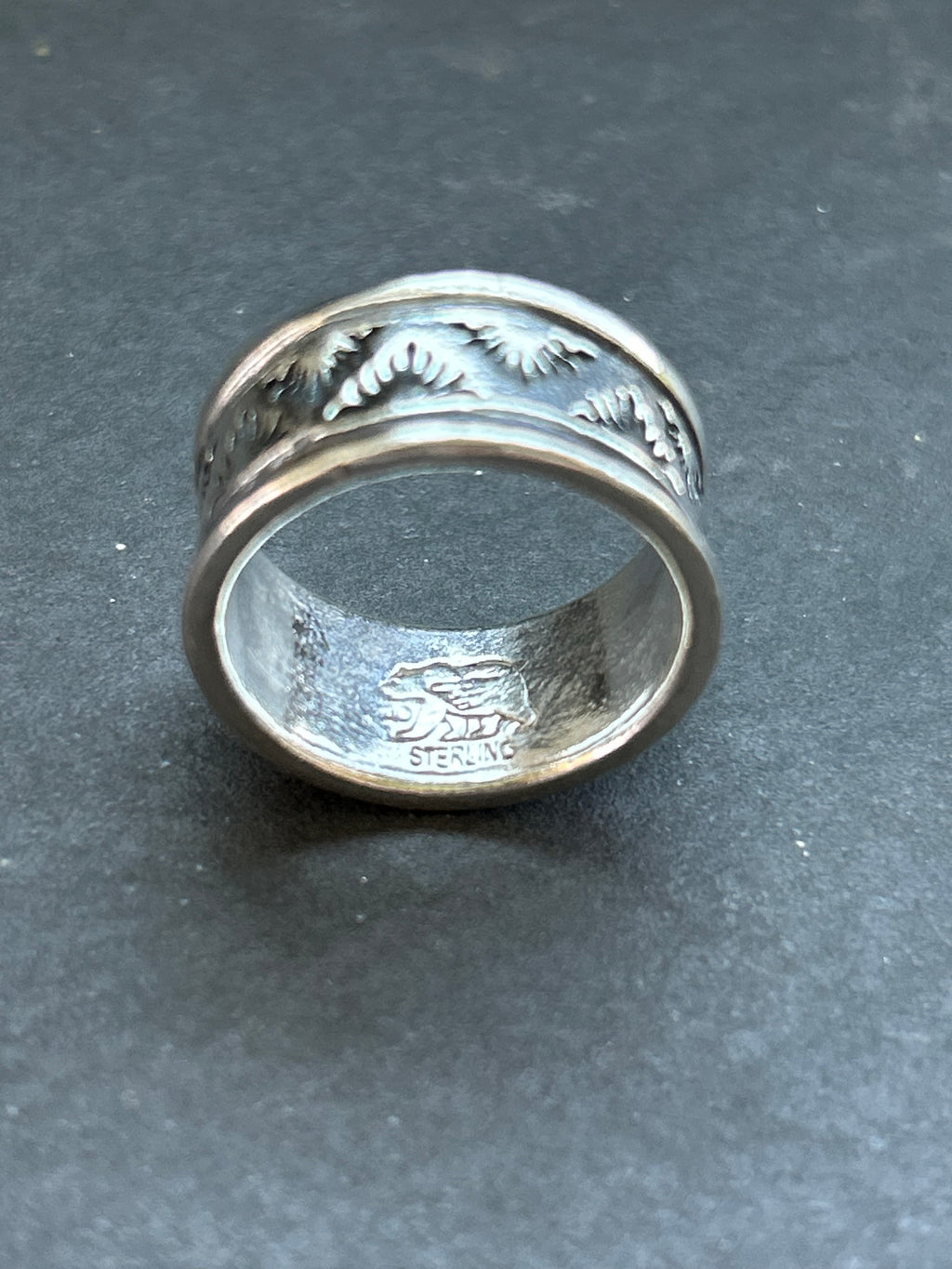 Sterling Silver Wide Band Stamped Stacking Ring Size 10.5 Style #20