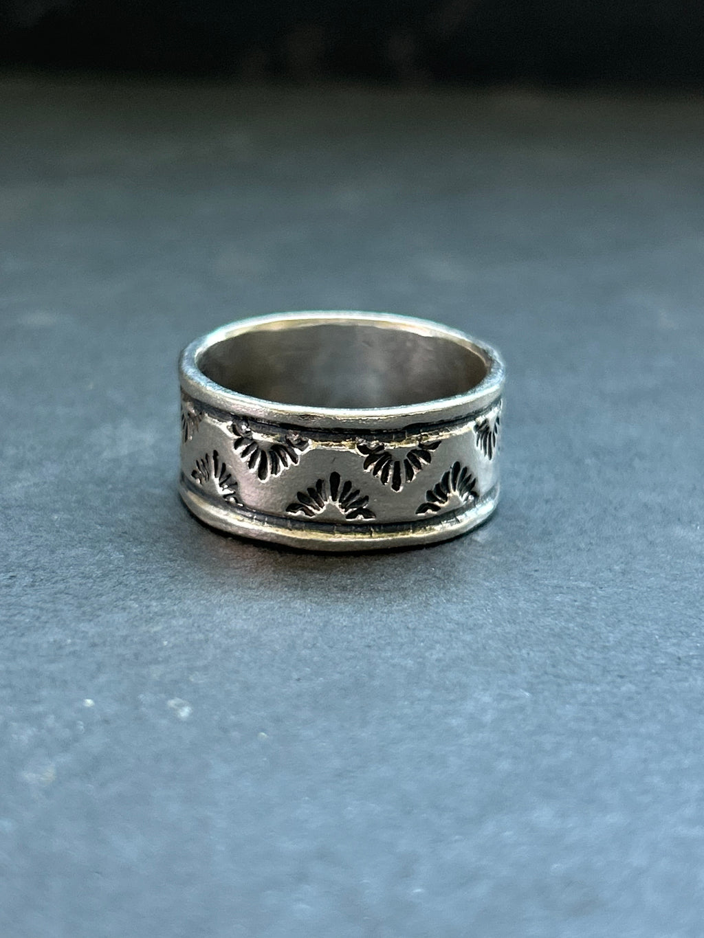 Wide Band Stamped Stacking Ring Size 14.5 Style #21