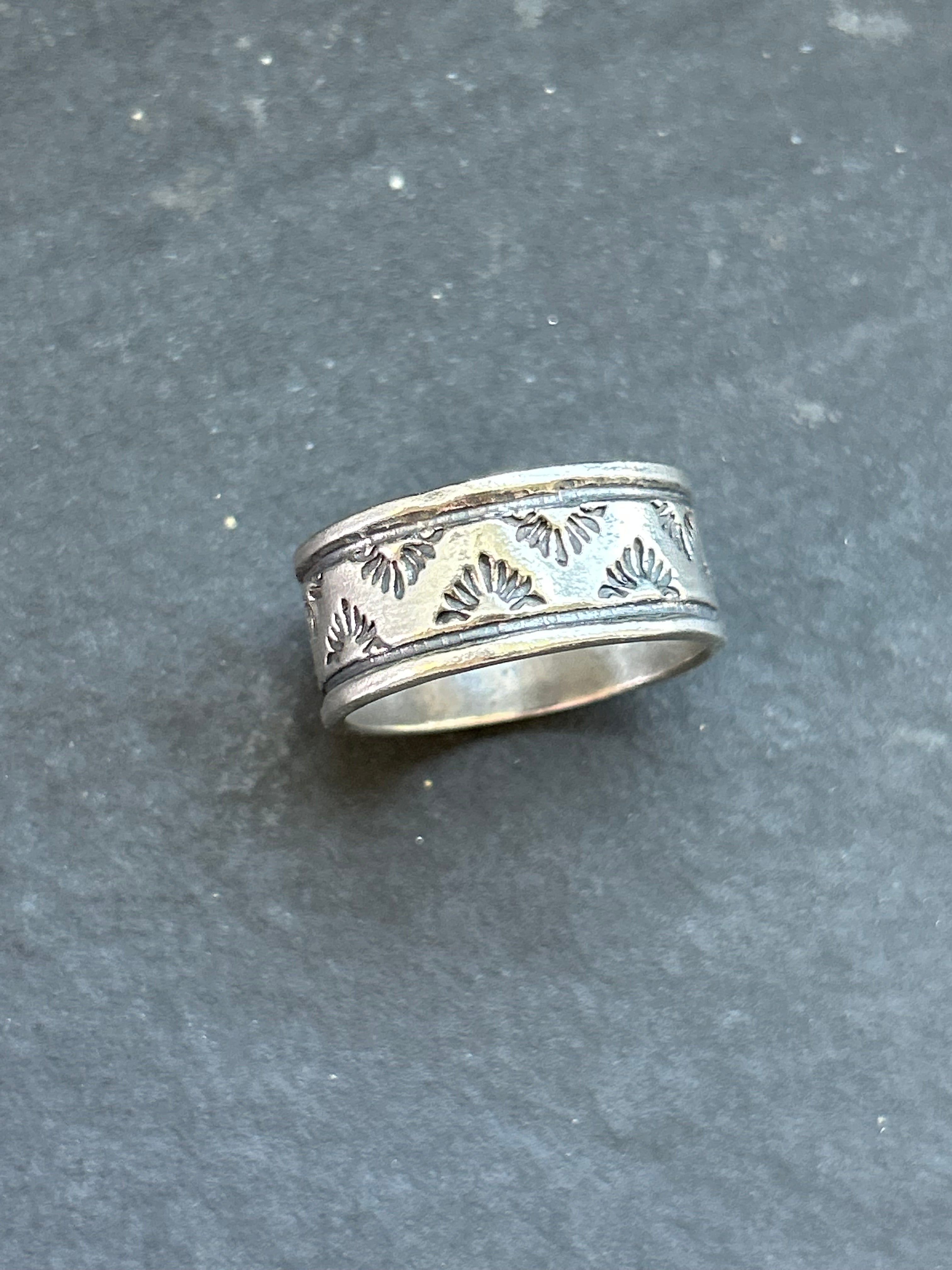 Wide Band Stamped Stacking Ring Size 14.5 Style #21