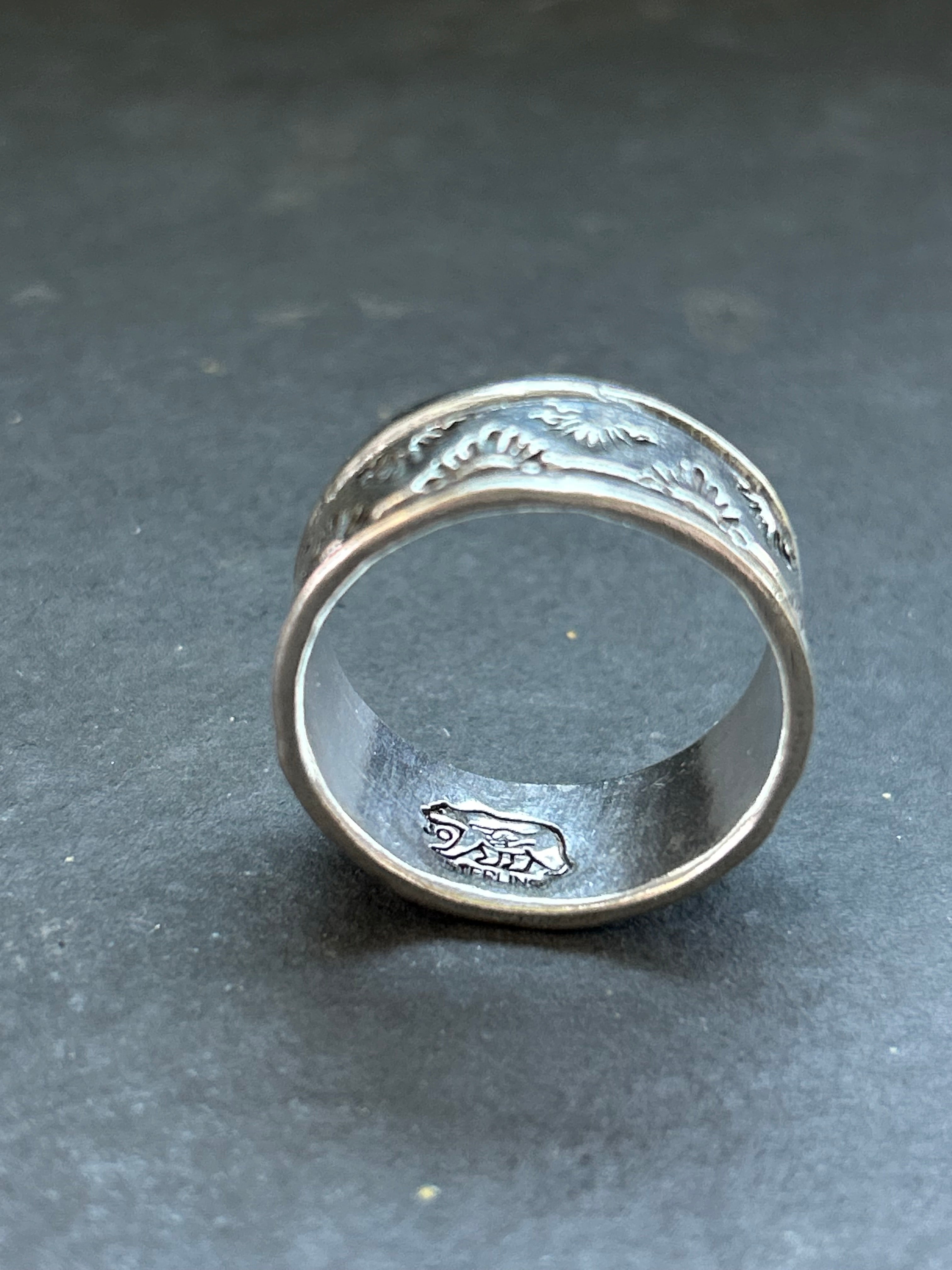 Wide Band Stamped Stacking Ring Size 14.5 Style #21