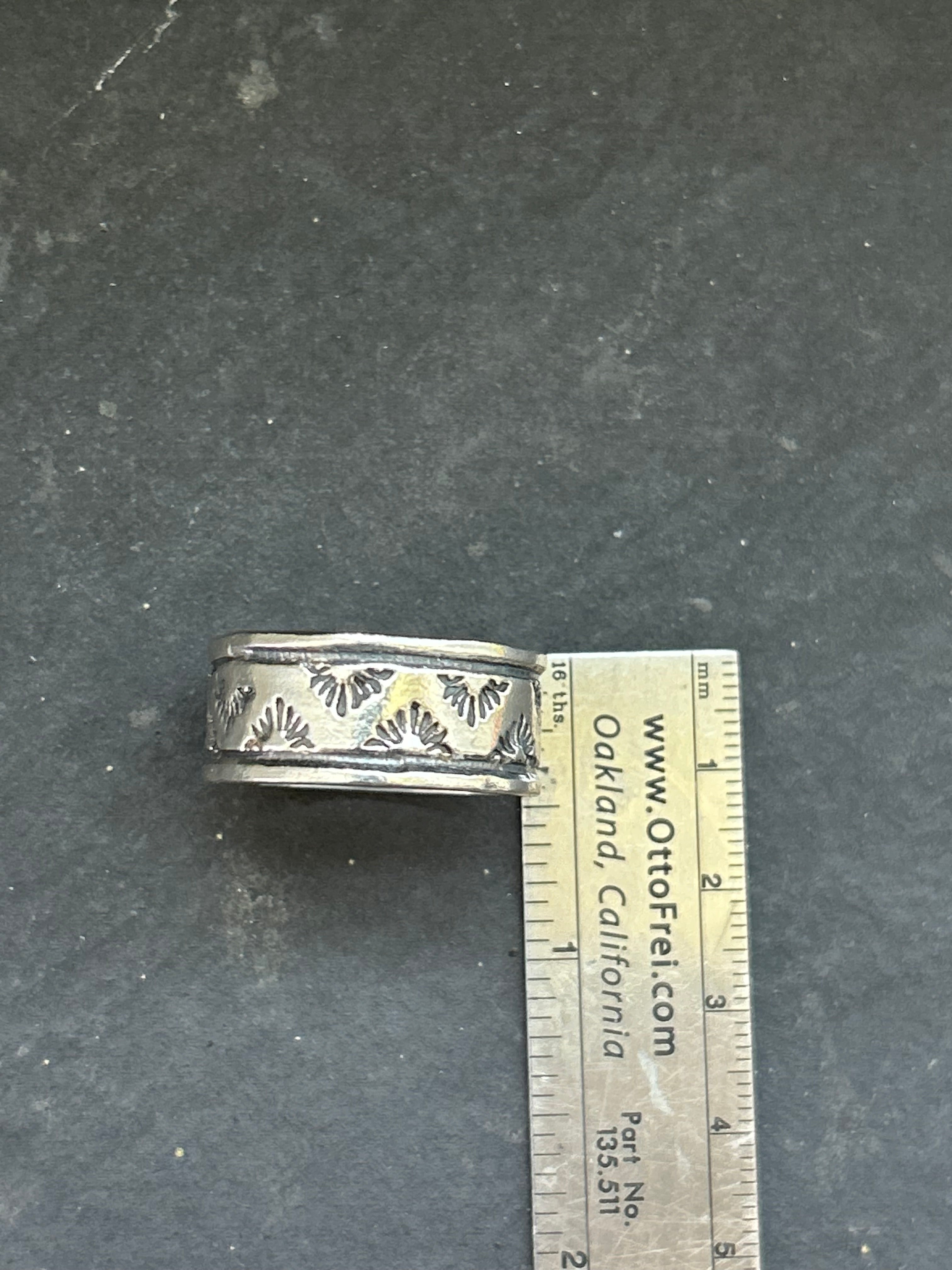 Wide Band Stamped Stacking Ring Size 14.5 Style #21