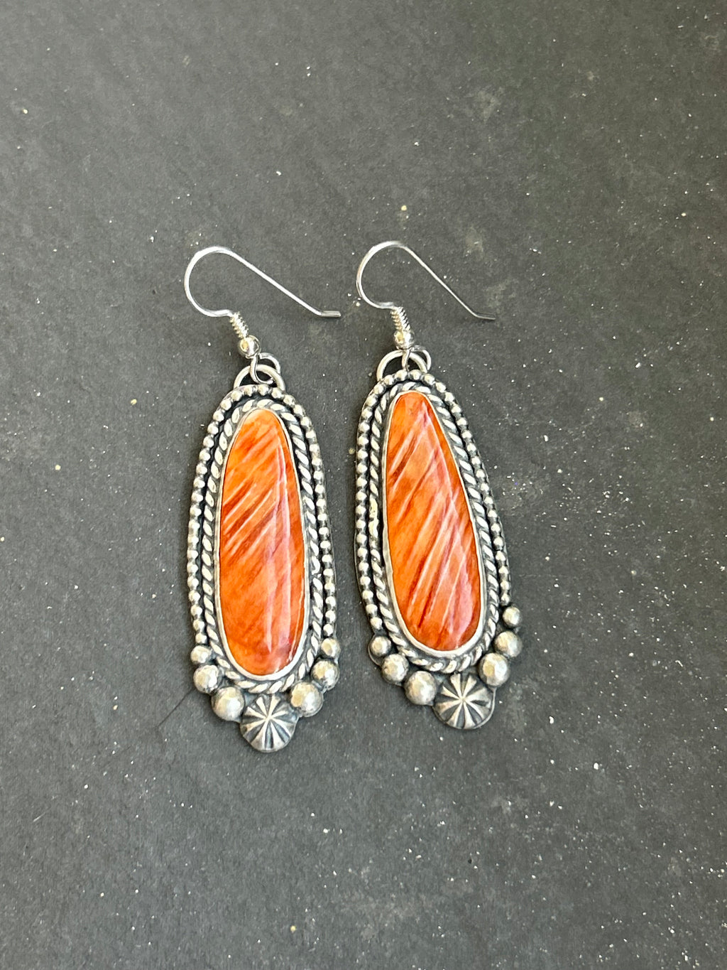 Spiny Oyster Dangle Earrings