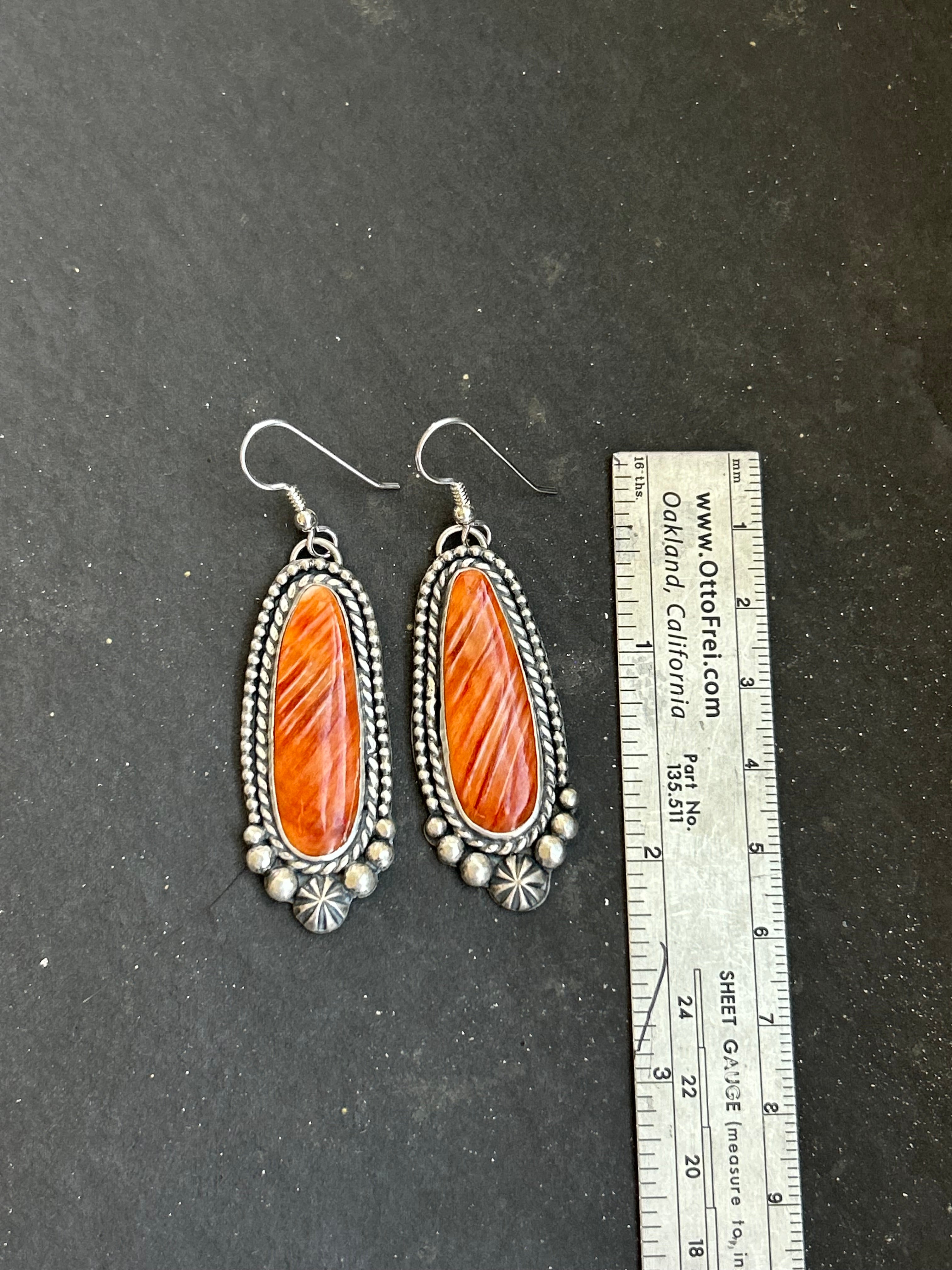 Spiny Oyster Dangle Earrings