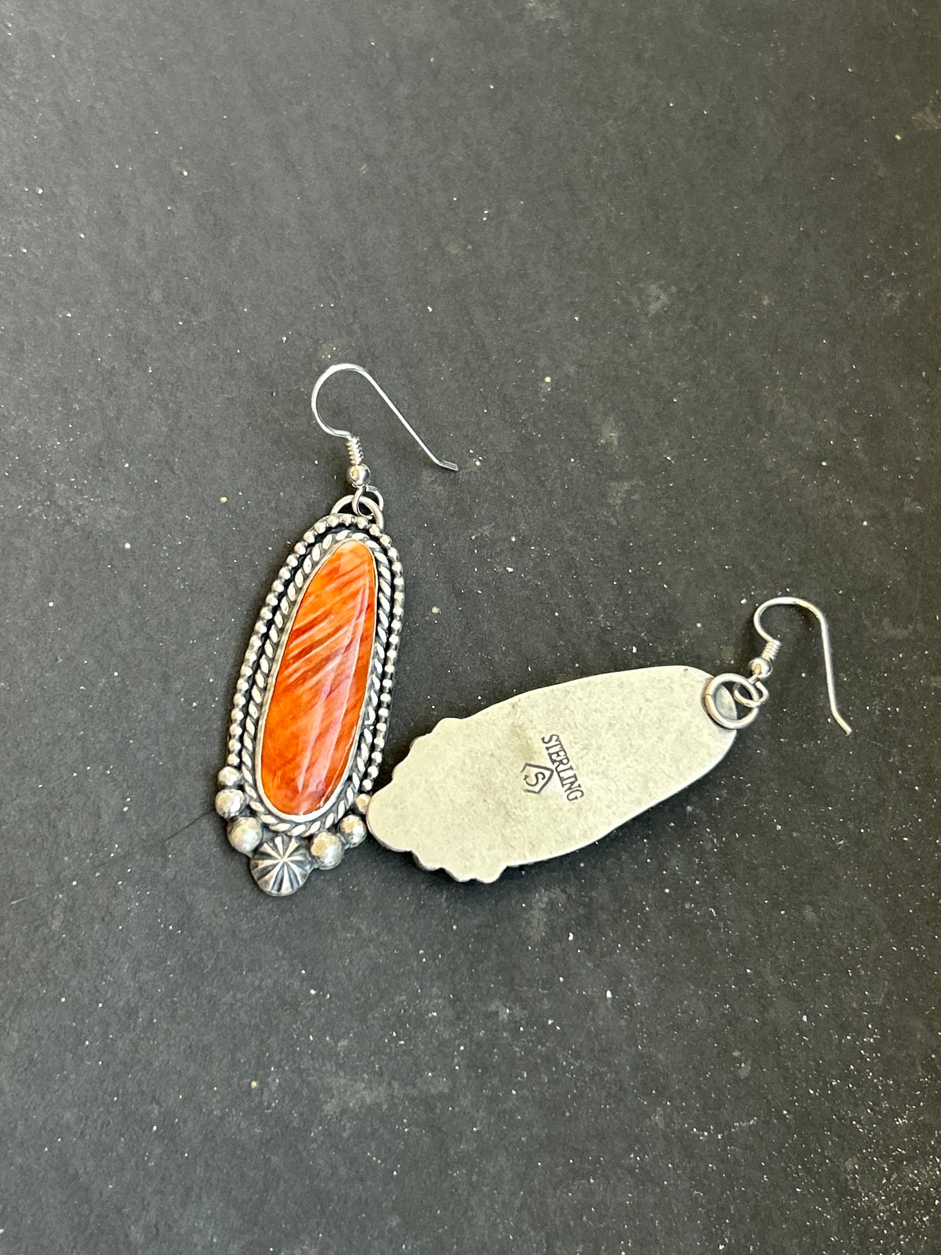 Spiny Oyster Dangle Earrings