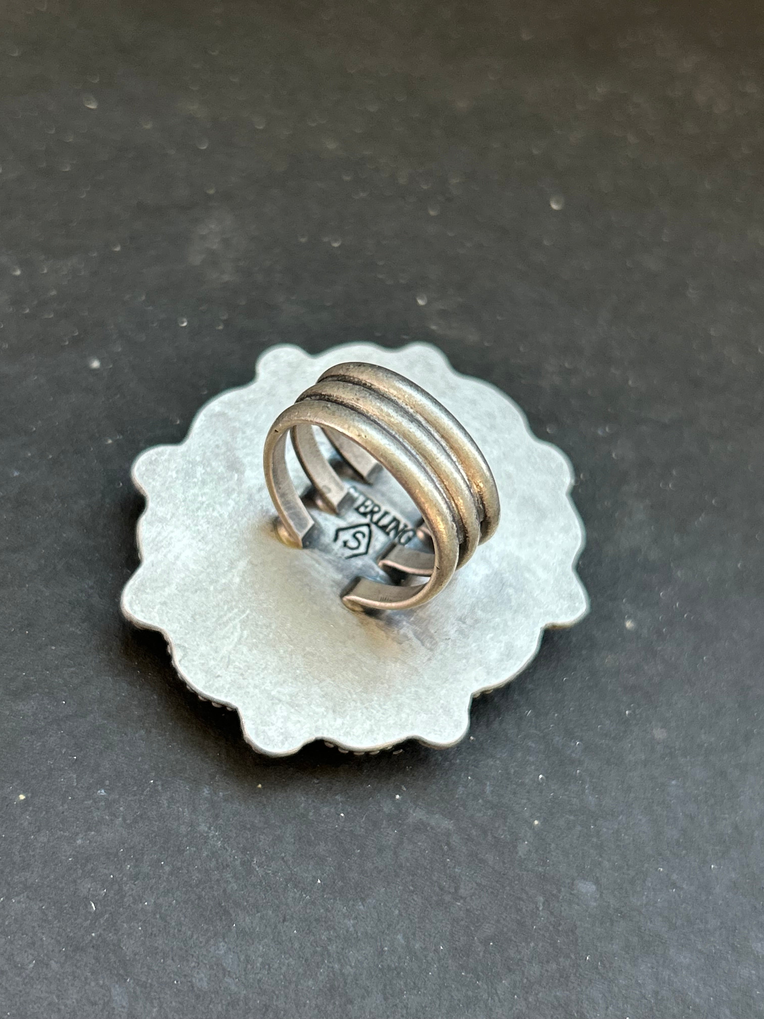Orange Spiny Oyster Cluster Ring Style #2