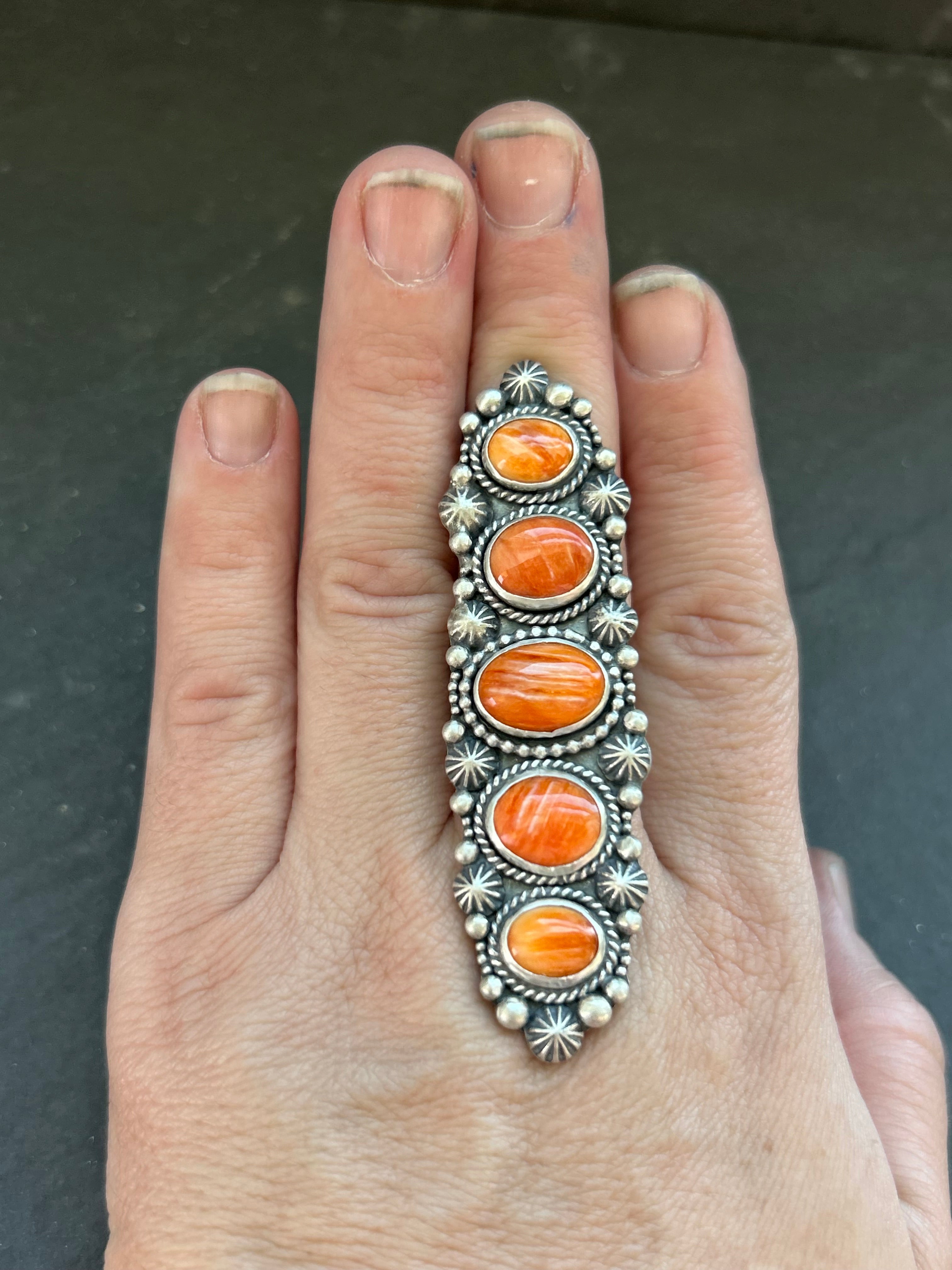 Orange Spiny Oyster Crawler Ring
