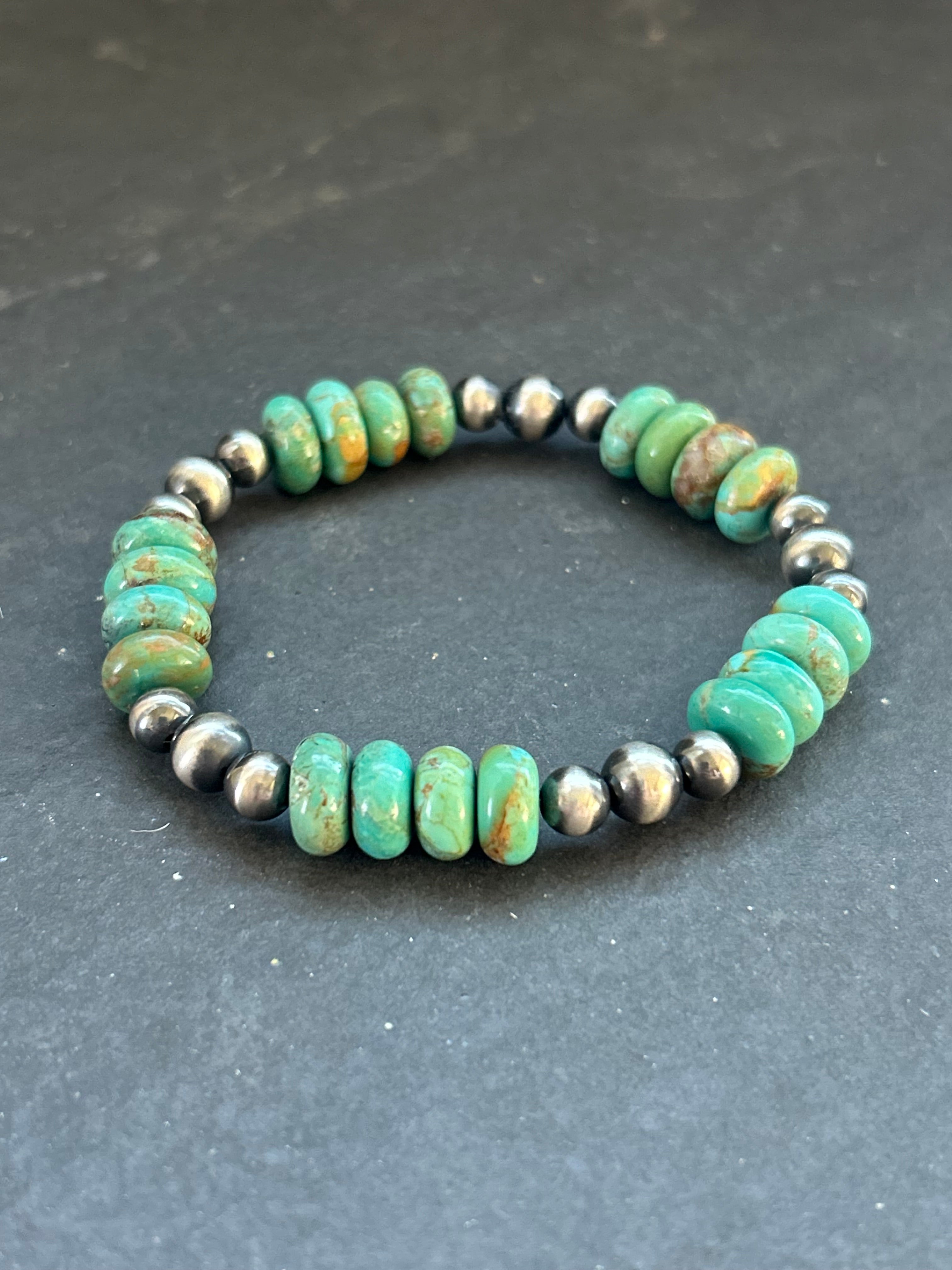 Green Kingman Stretchy Stacker Bracelet Style #1