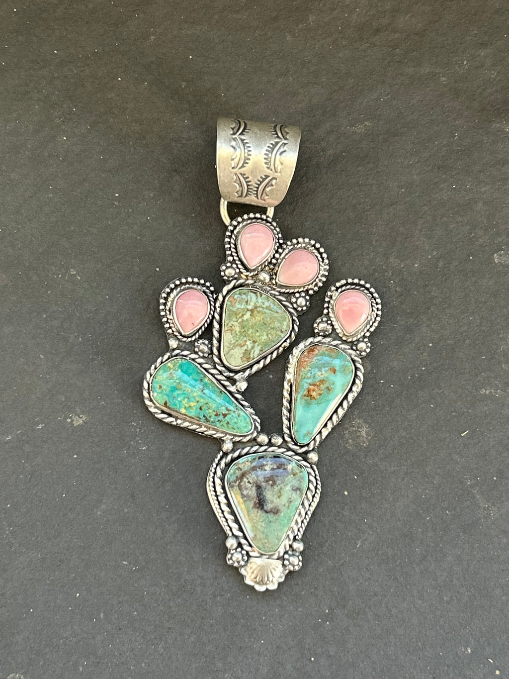 Cripple Creek + Pink Conch Cactus Pendant