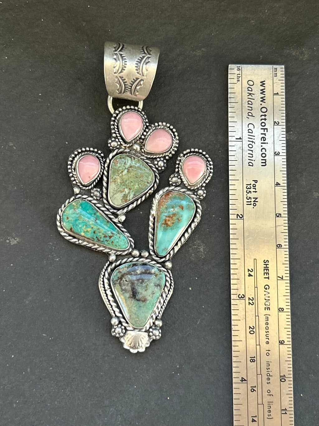 Cripple Creek + Pink Conch Cactus Pendant