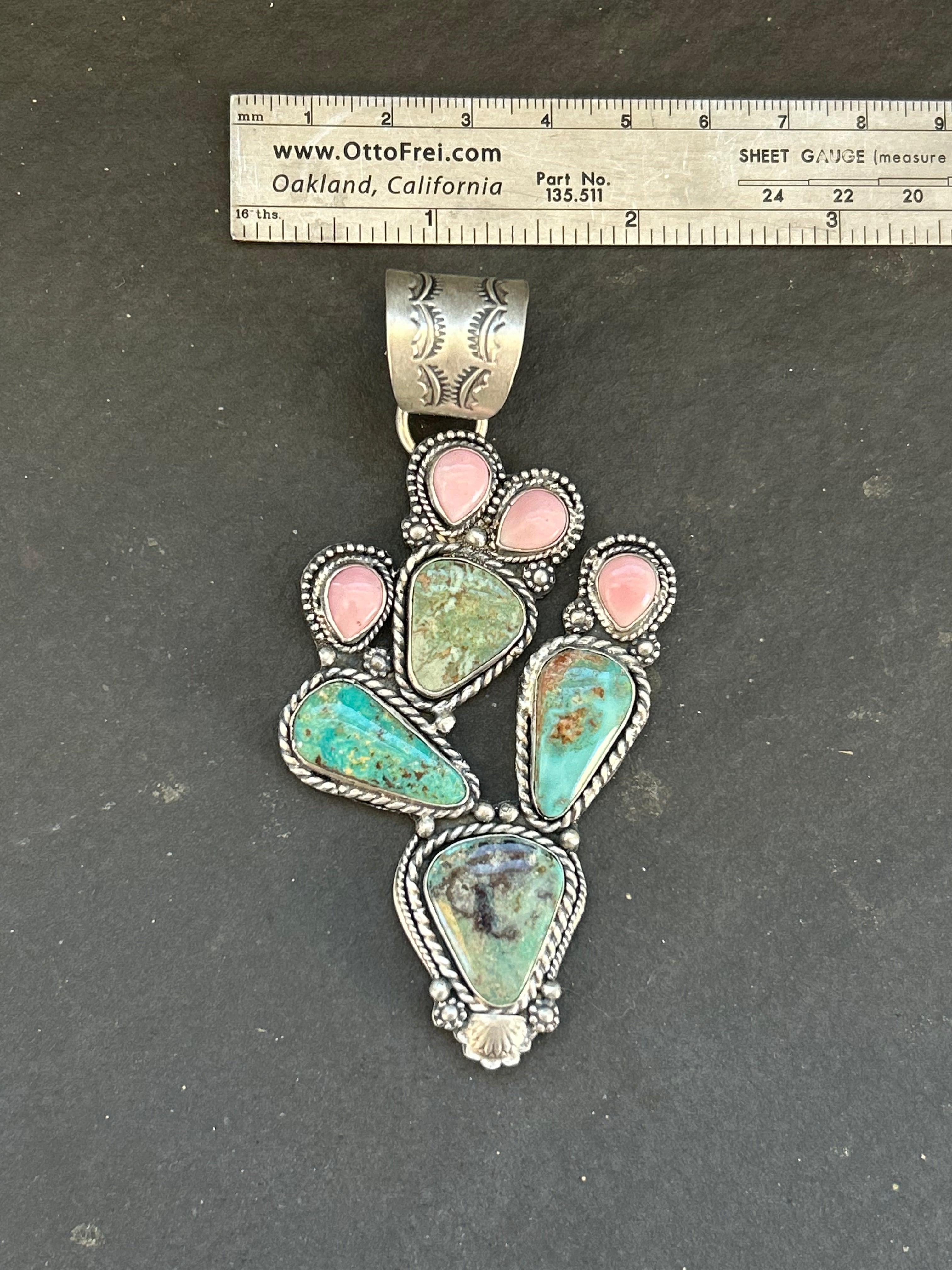 Cripple Creek + Pink Conch Cactus Pendant