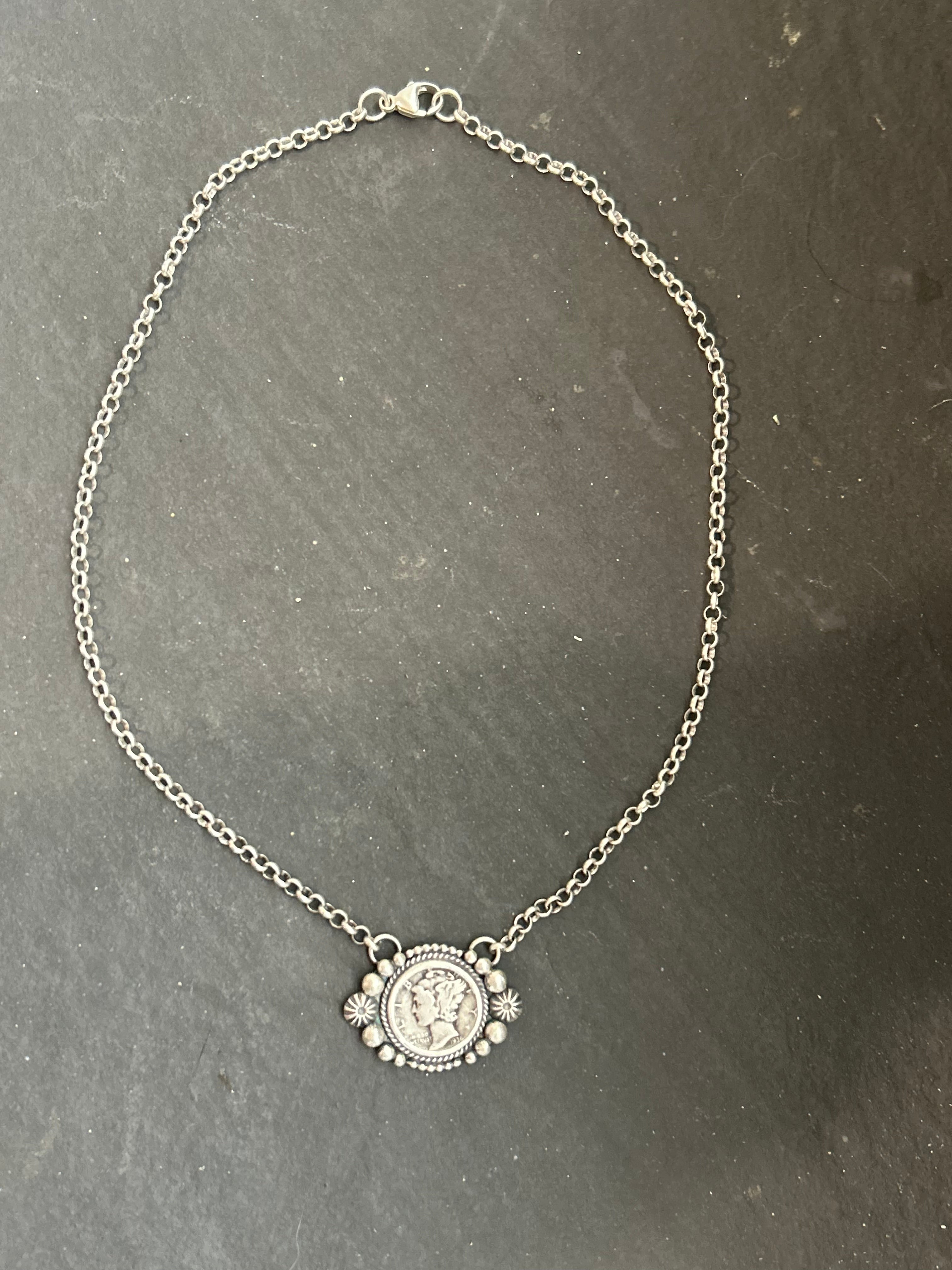 Mercury Dime Fixed Chain Necklace