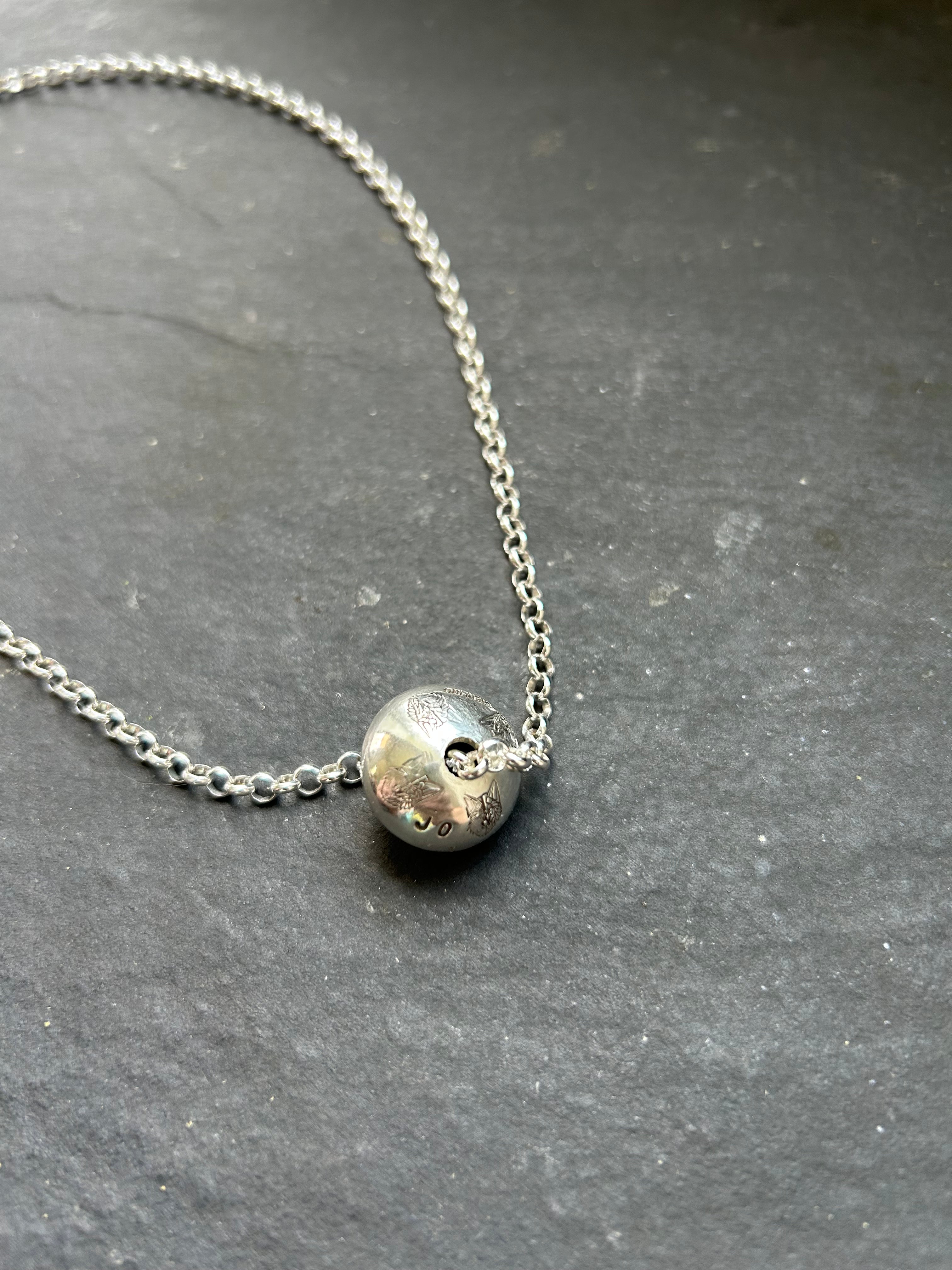 Sterling Silver Alpha Ball 18" Ponca Pearl Necklace