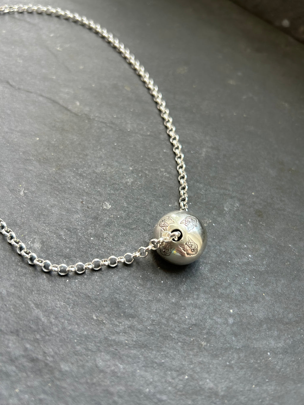 Sterling Silver Alpha Ball 18" Ponca Pearl Necklace