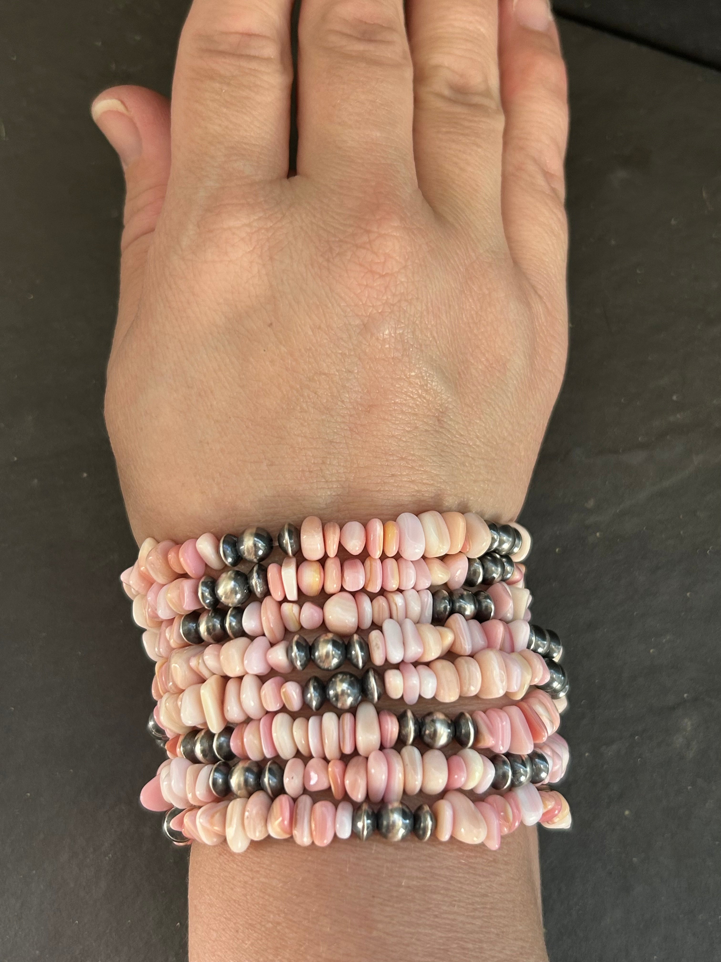 Pink Conch Stretchy Stacker Bracelet