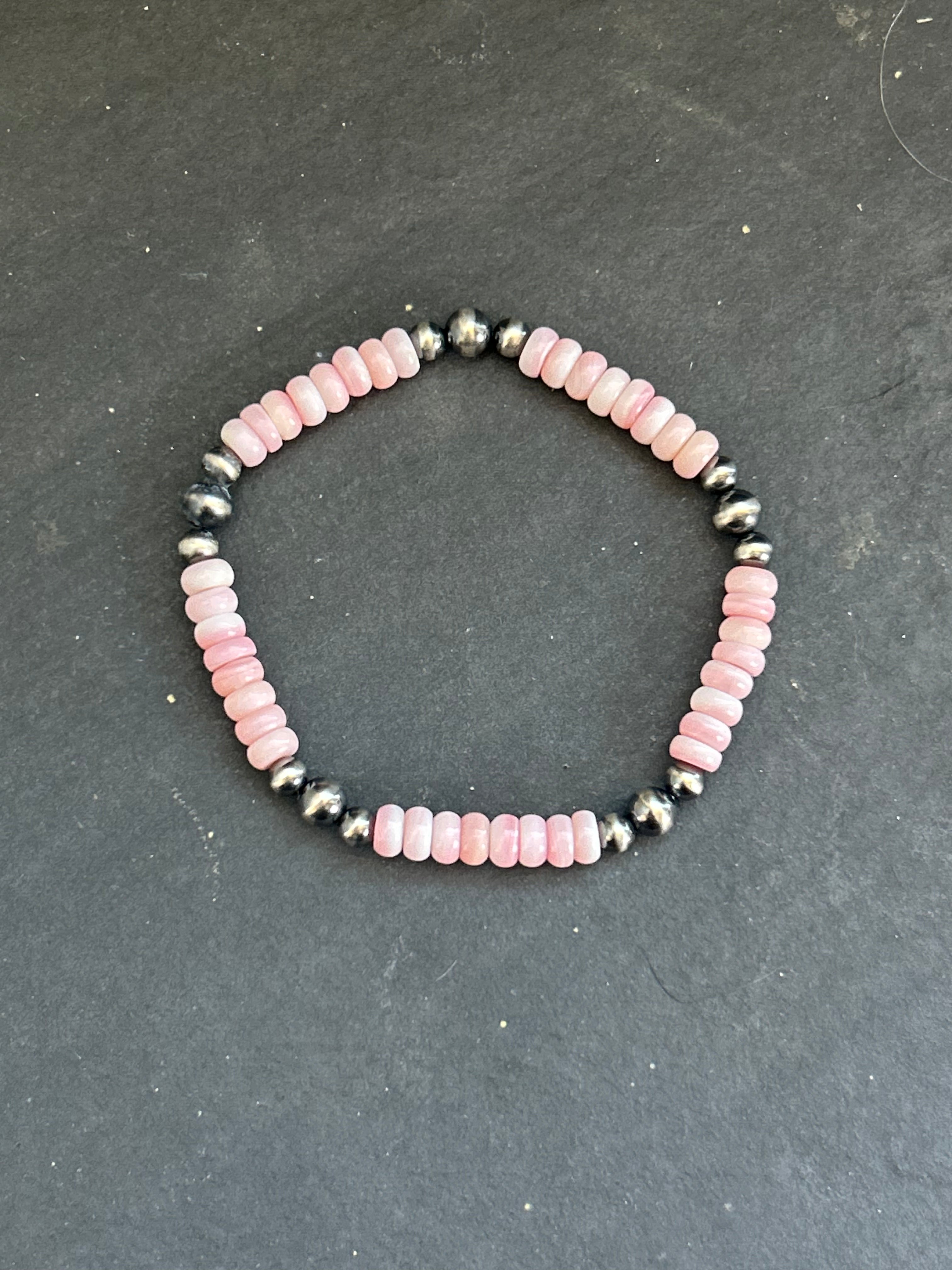 Pink Conch Stretchy Stacker Bracelet Style #2