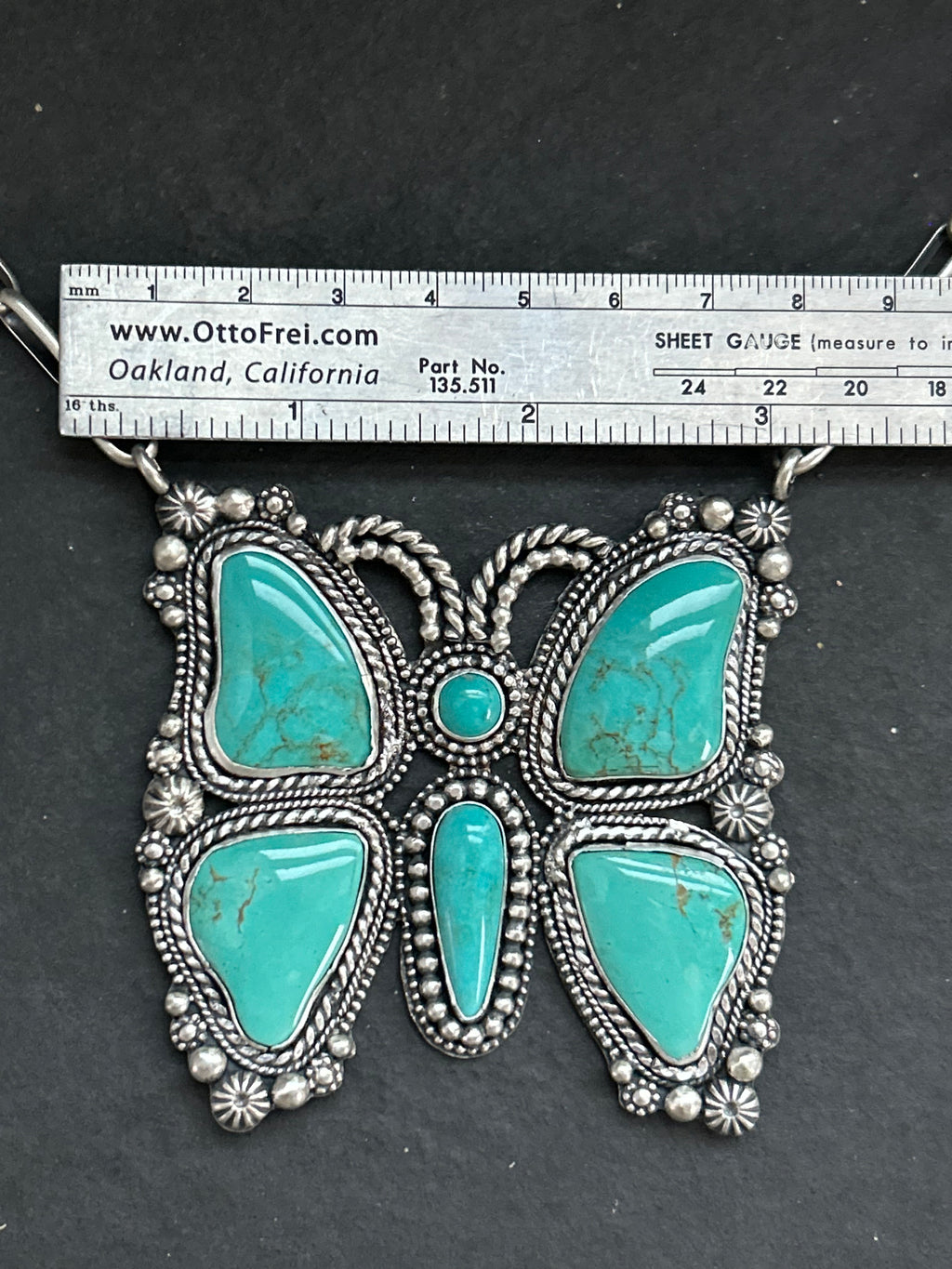 Kingman Turquoise Flutterby Necklace