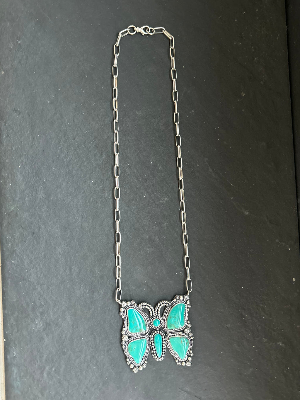 Kingman Turquoise Flutterby Necklace