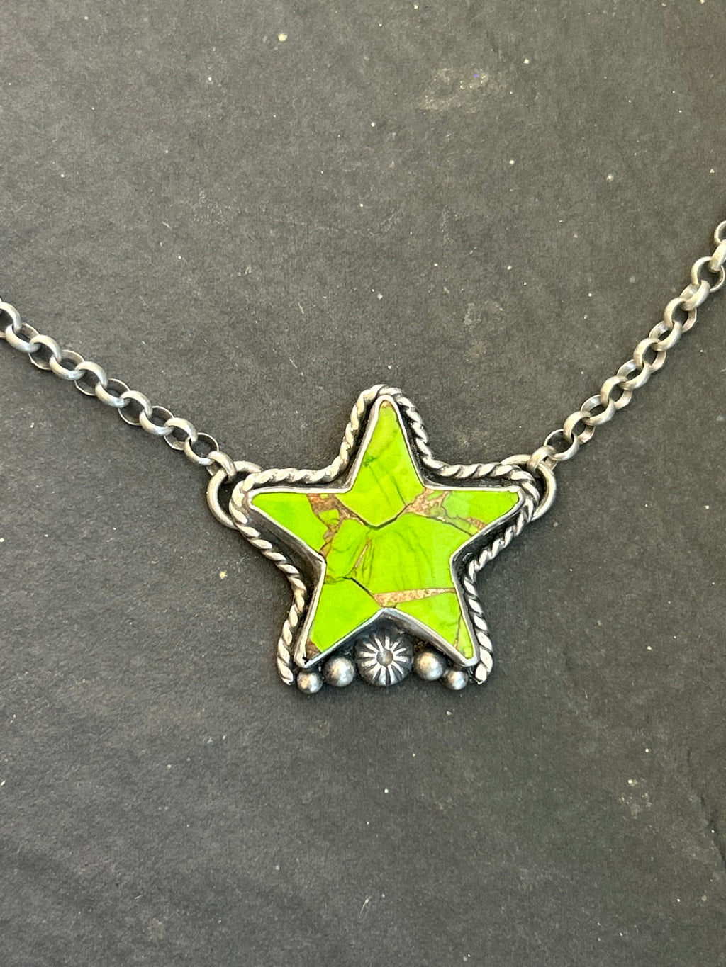 Green Wrangler Dahlia Star Necklace