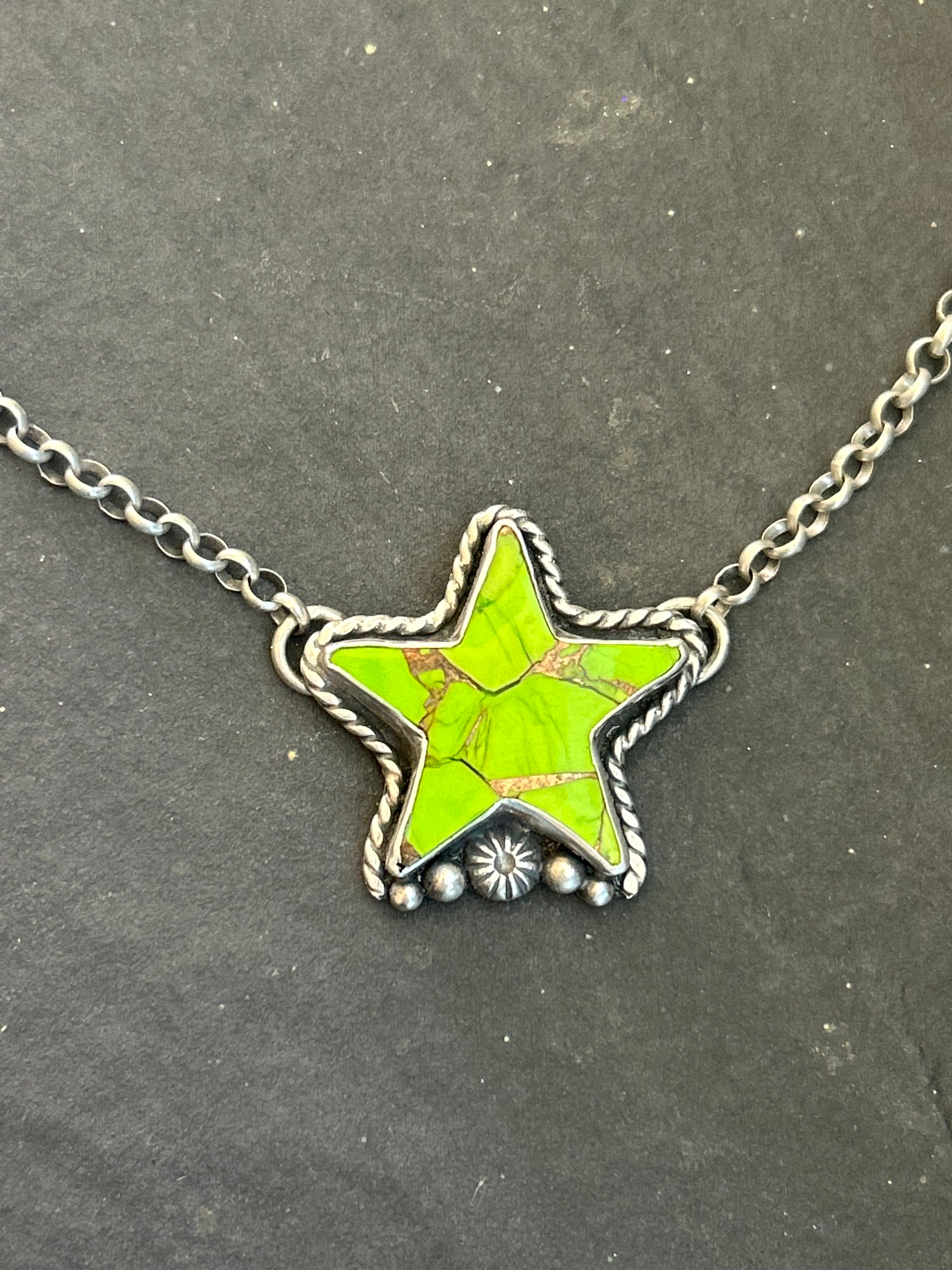 Green Wrangler Dahlia Star Necklace