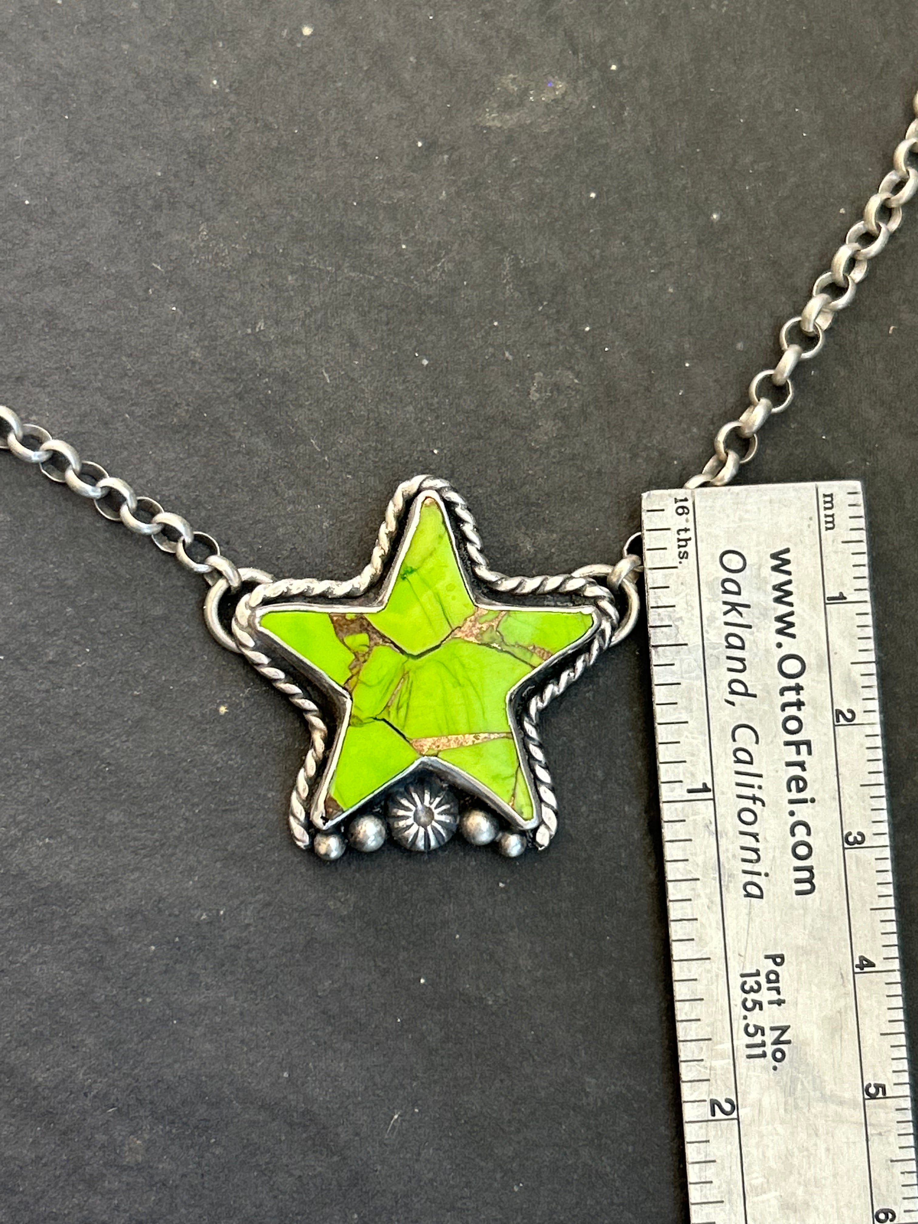 Green Wrangler Dahlia Star Necklace