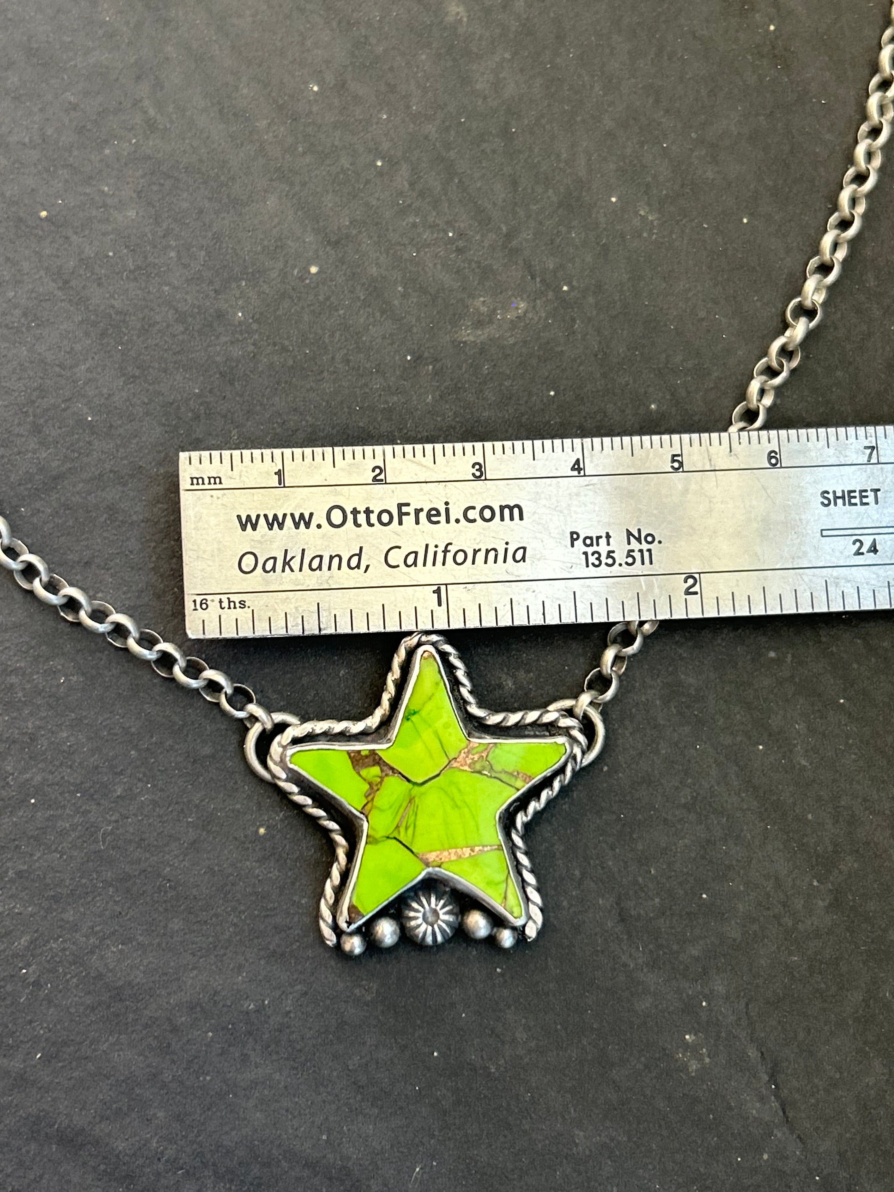 Green Wrangler Dahlia Star Necklace