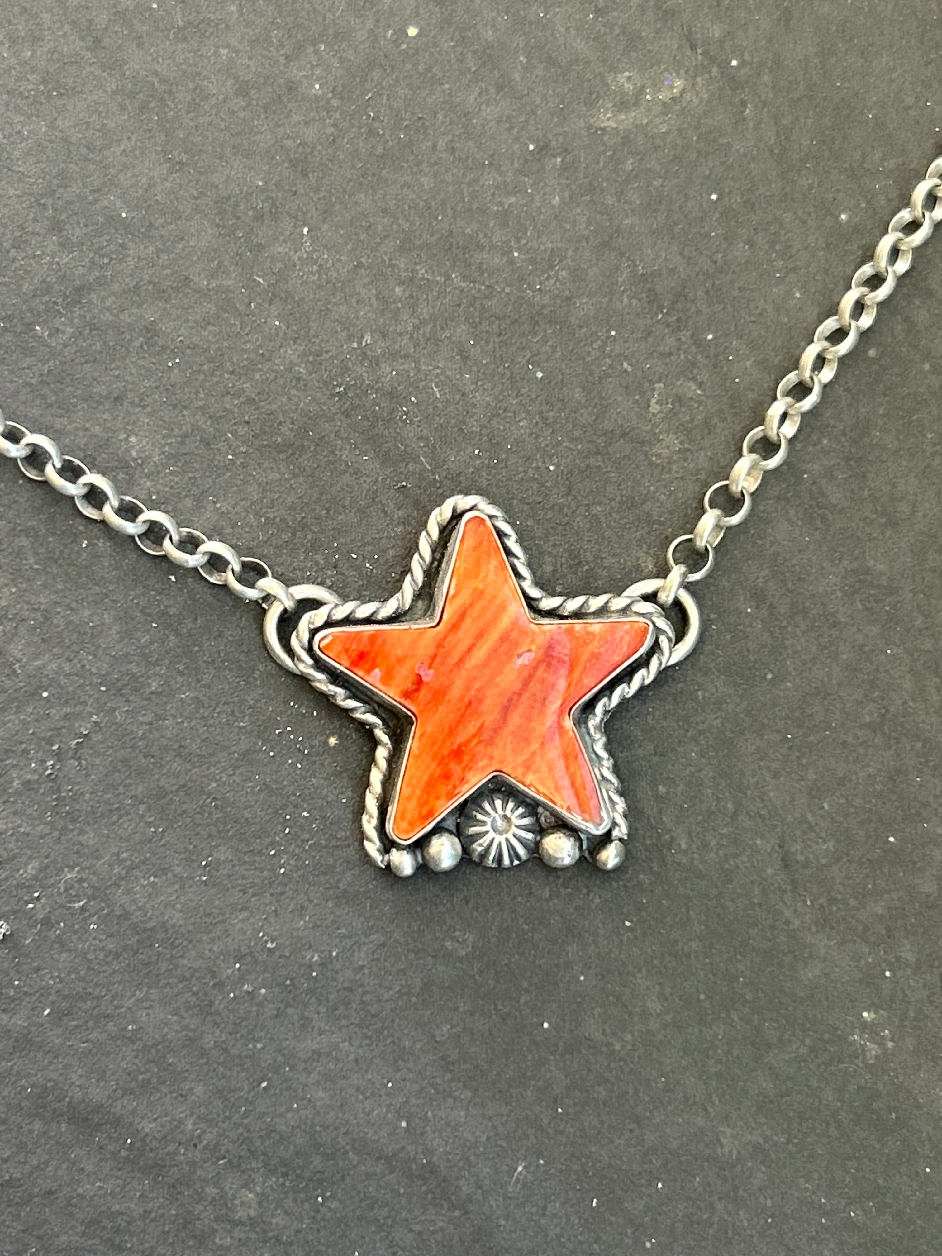 Red Spiny Oyster Star Necklace