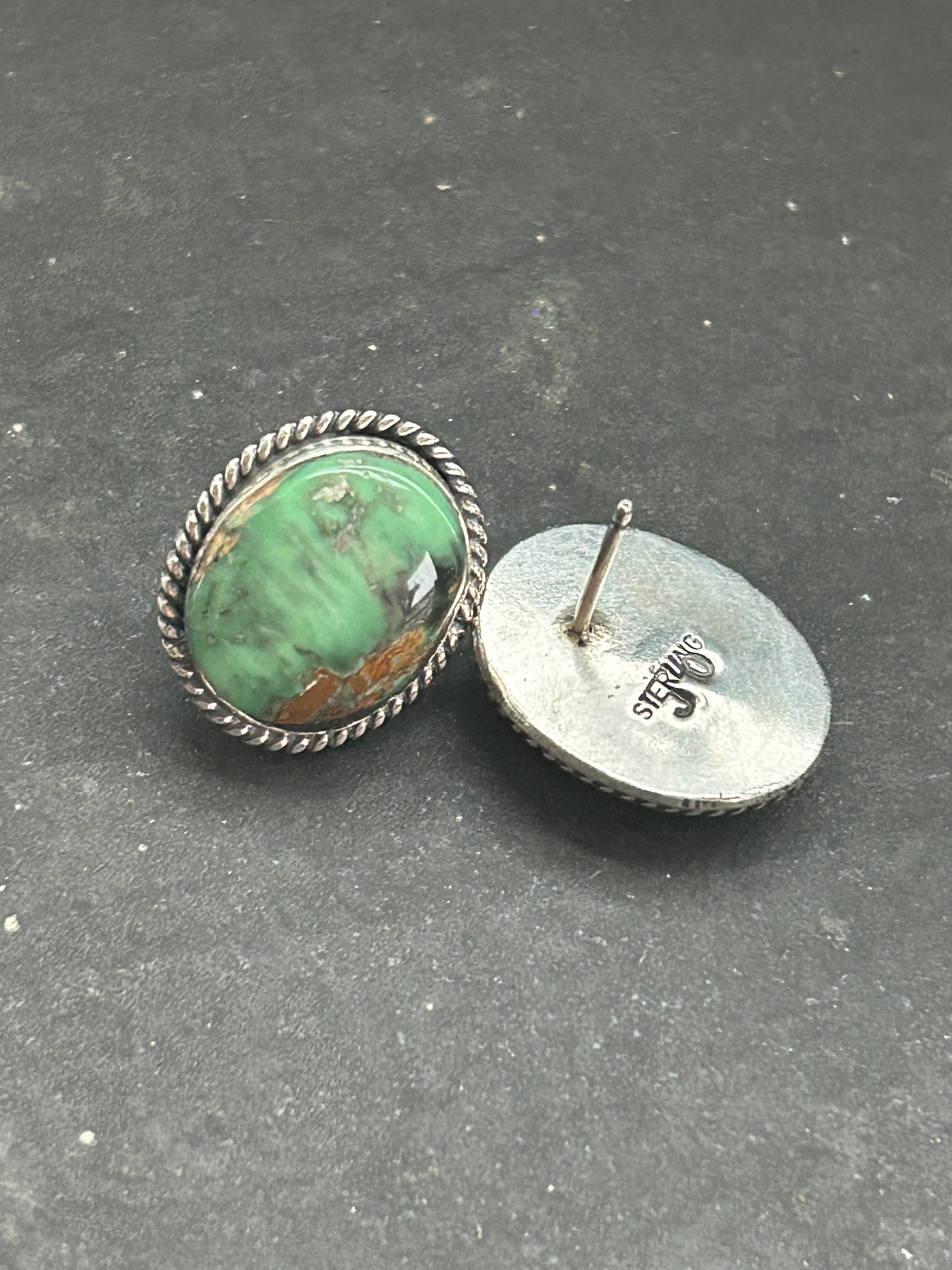 Australian Variscite Stud Earrings Style #1