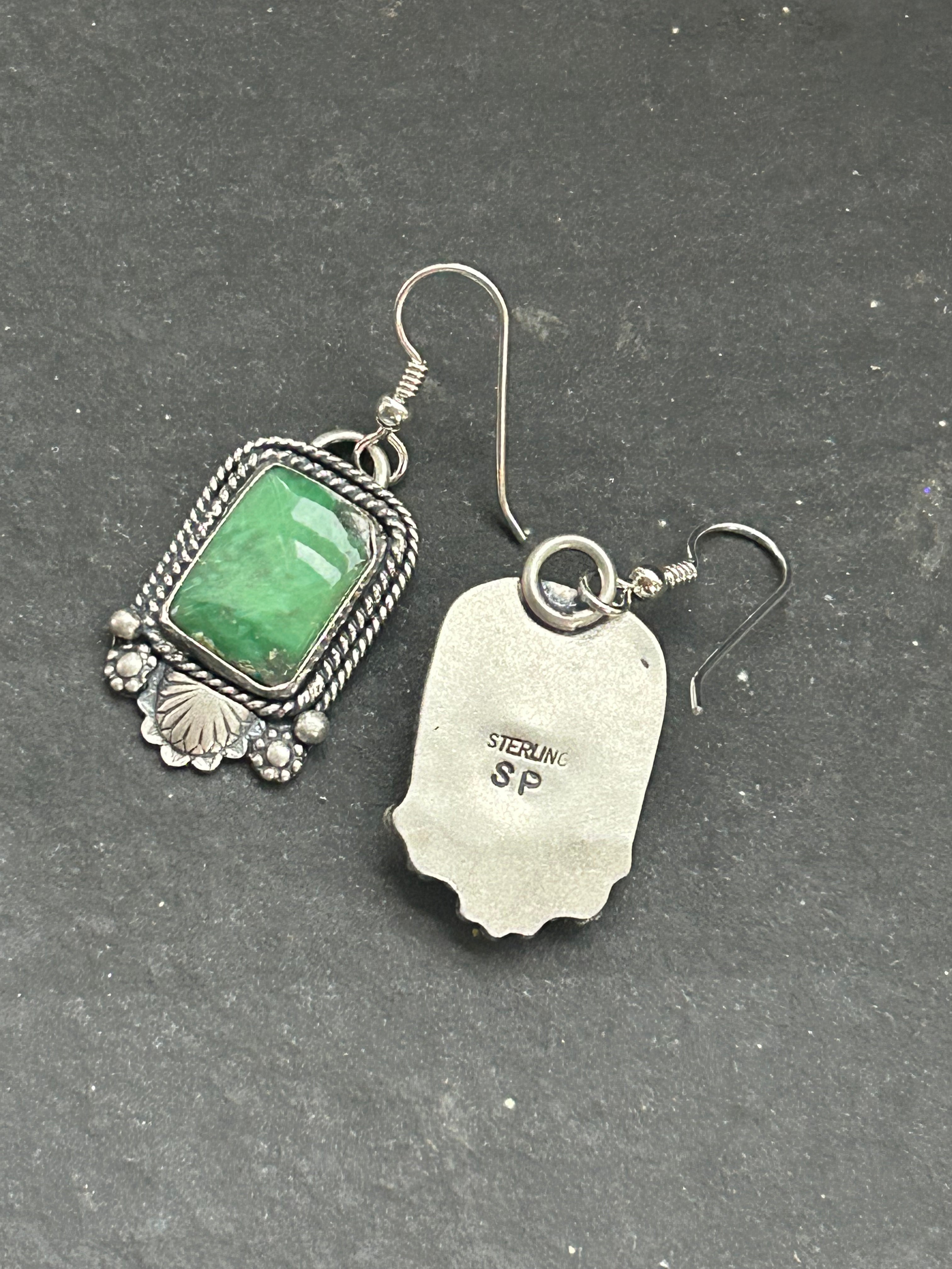 Australian Variscite Dangle Earrings Style #1