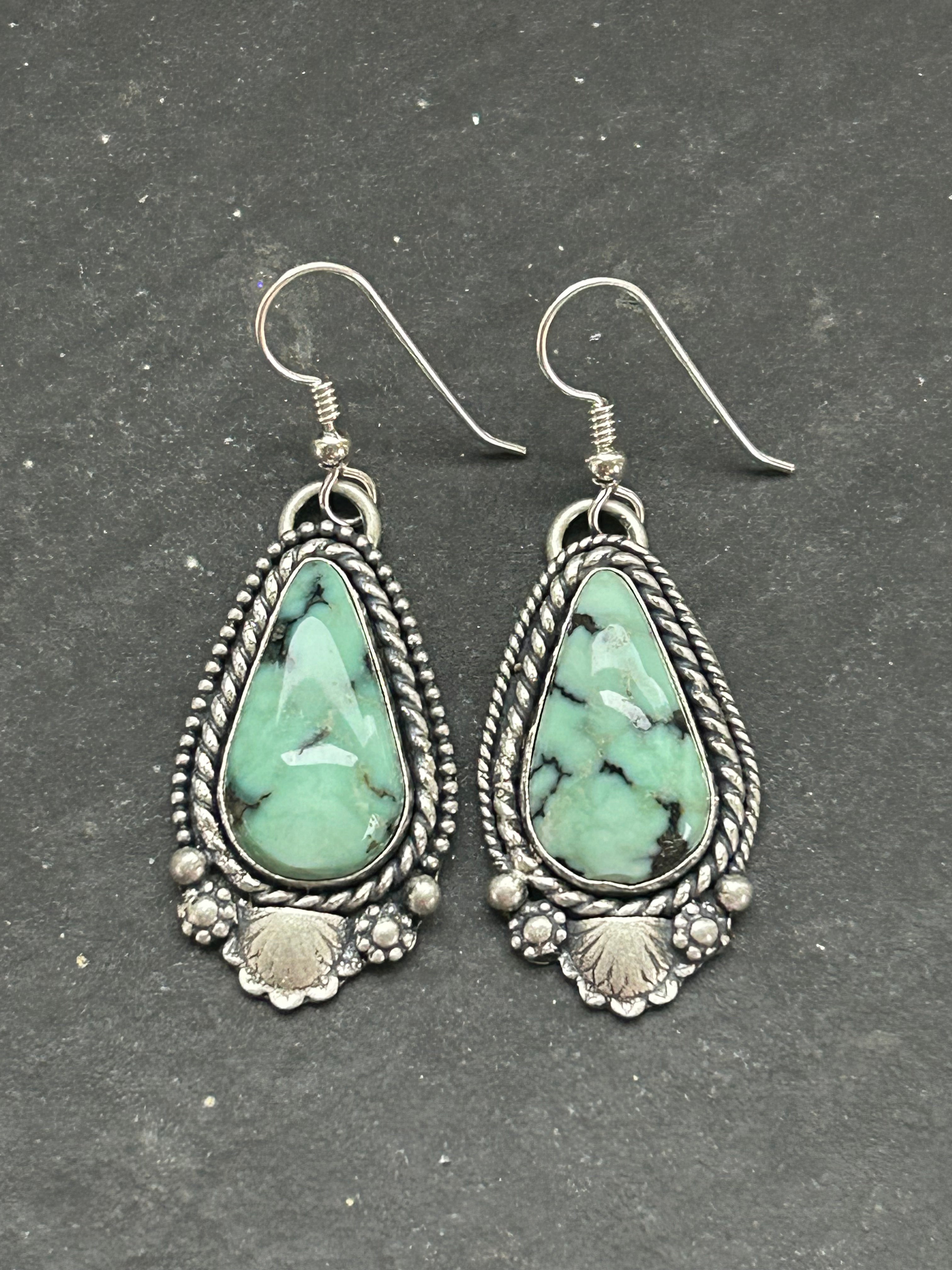 Angel Wing Variscite Dangle Earrings Style #1