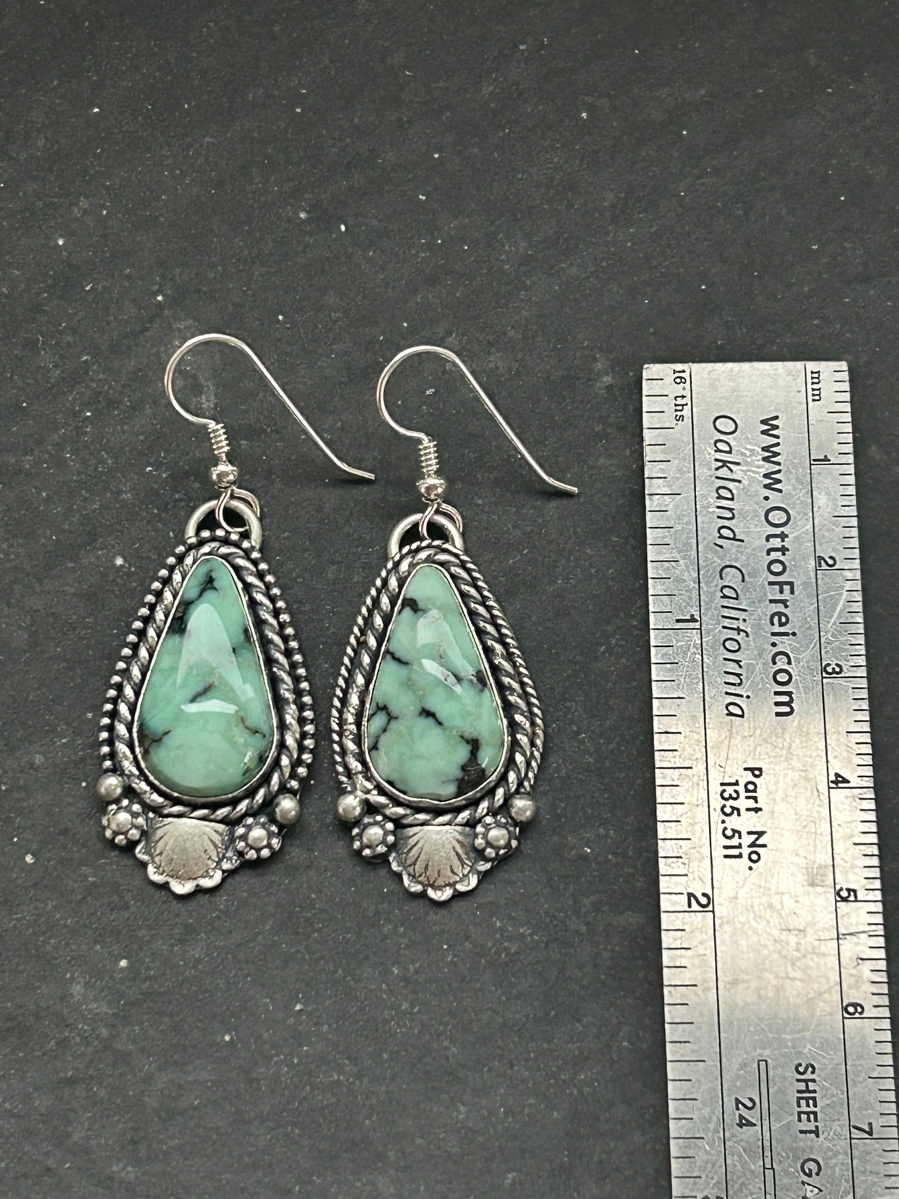 Angel Wing Variscite Dangle Earrings Style #1