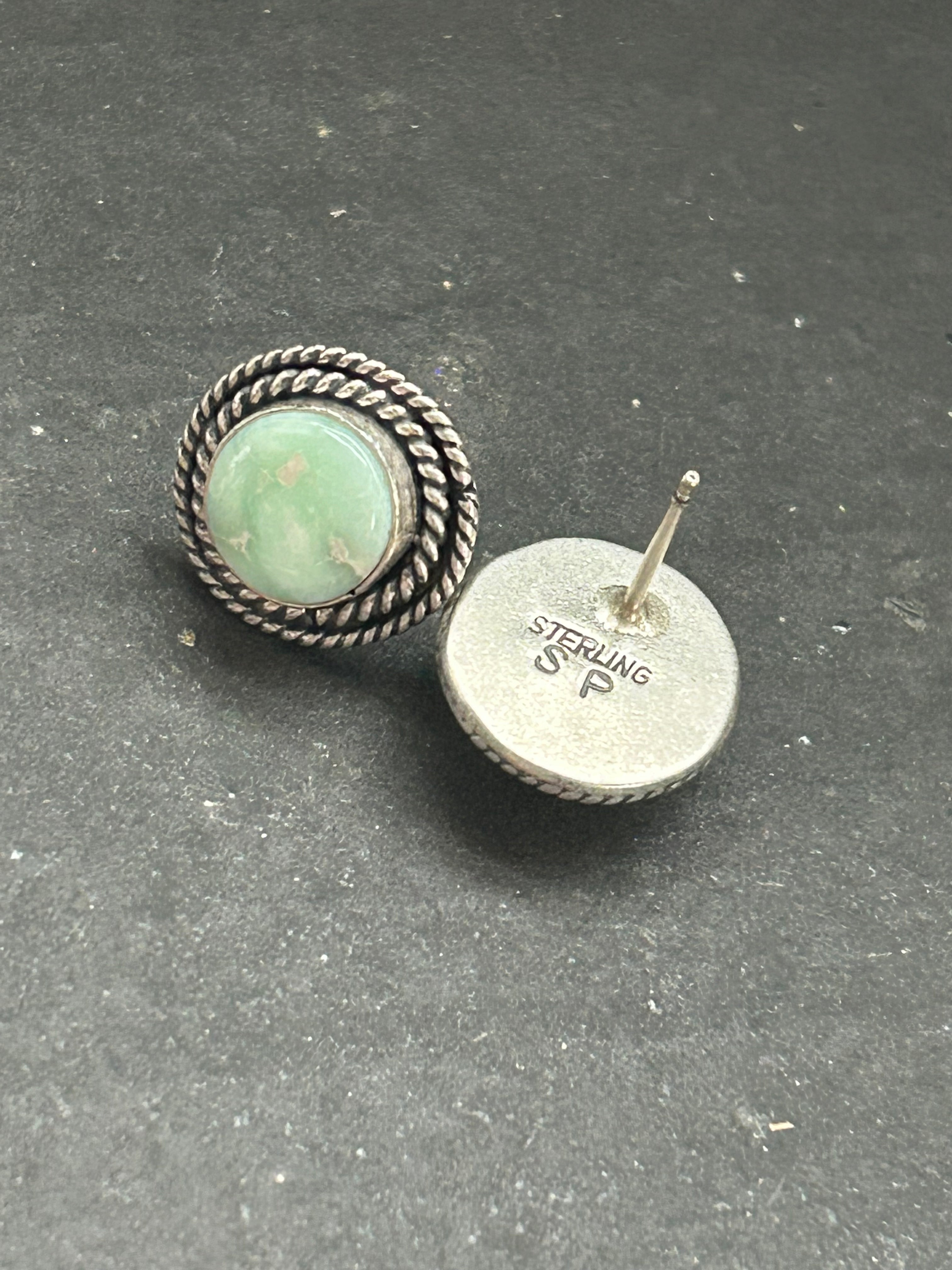 Paloma Variscite Stud Earrings Style #2