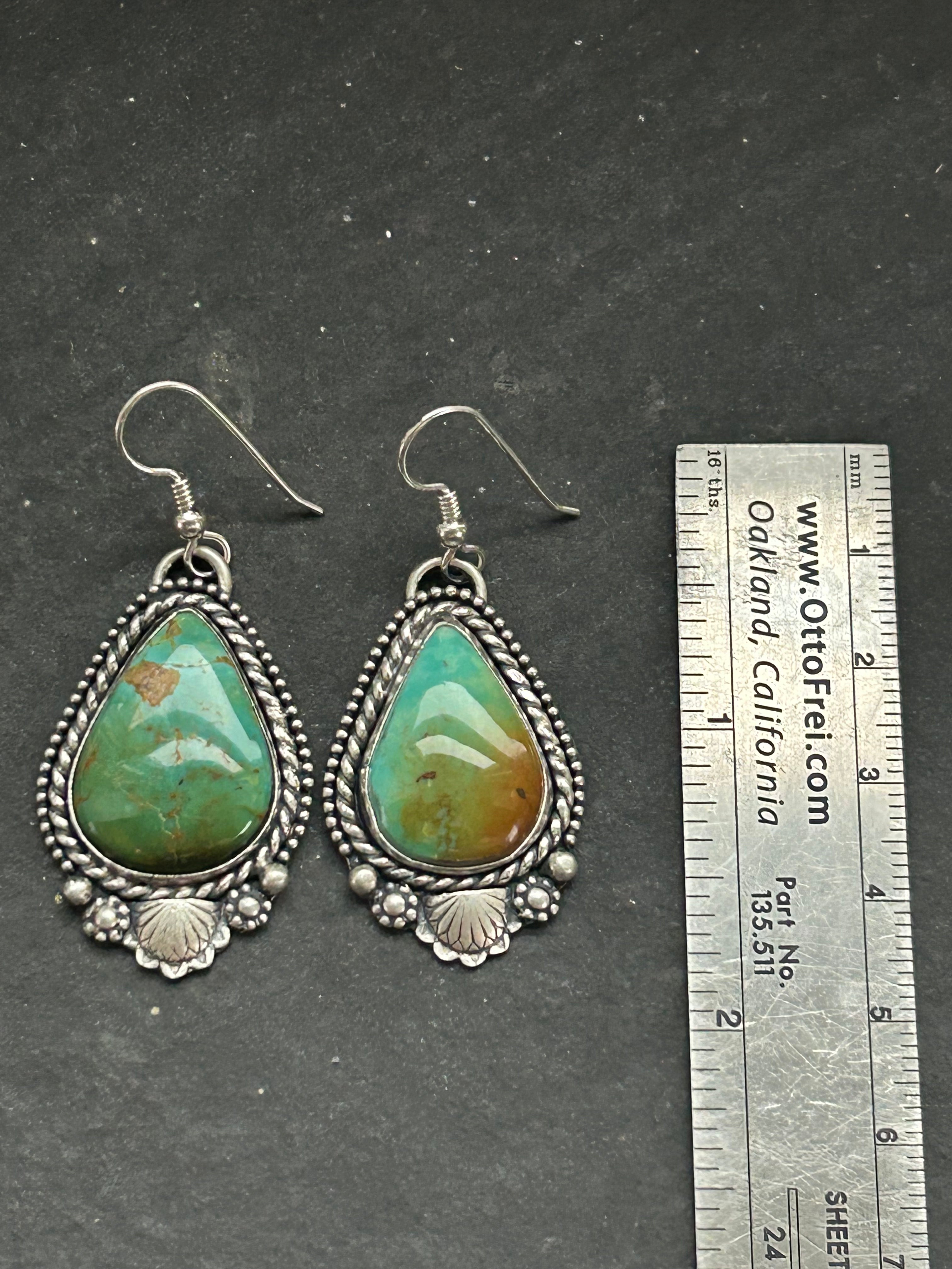 Royston Turquoise Dangle Earrings Style #1