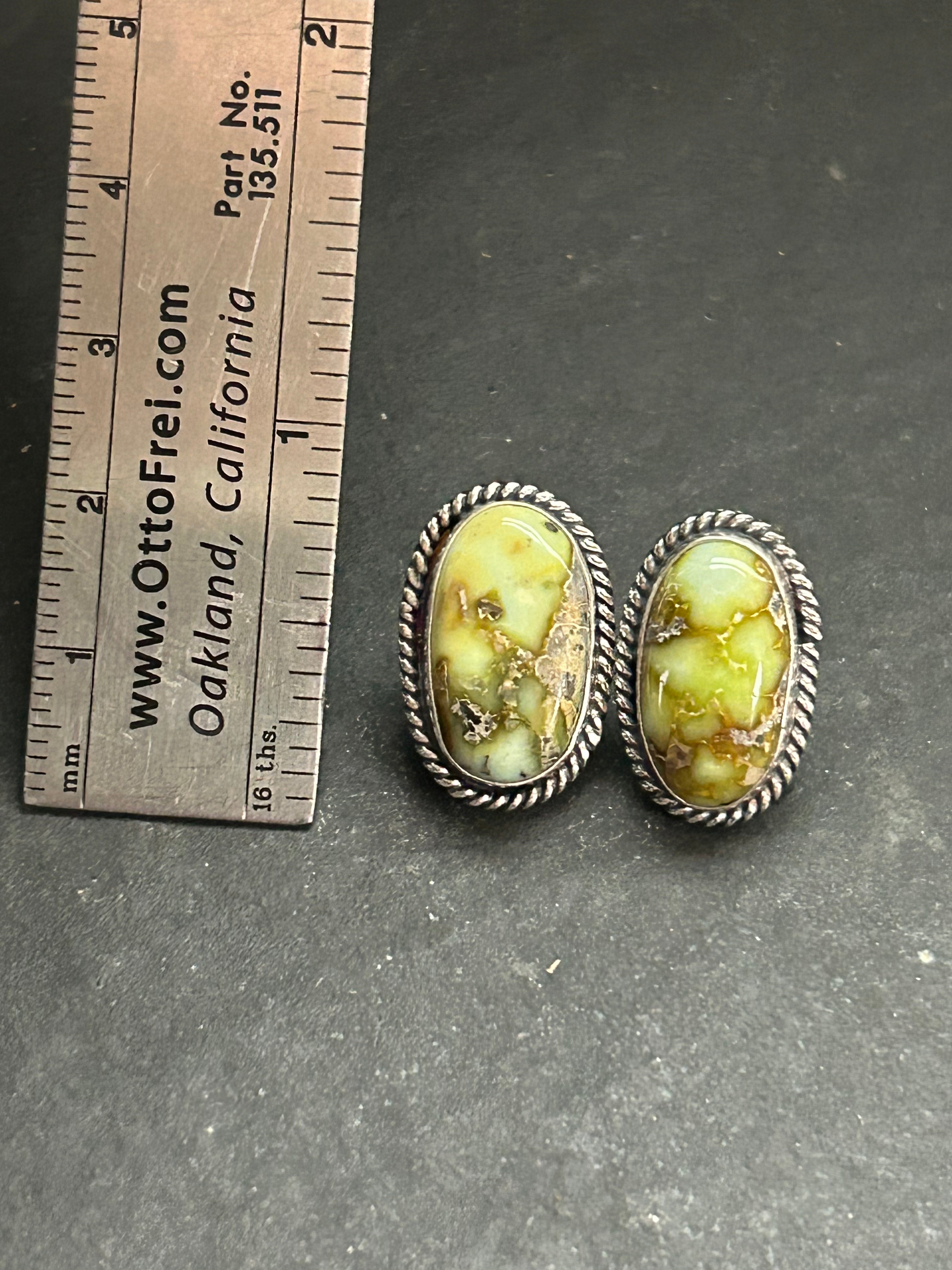 Palomino Variscite Stud Earrings Style #1