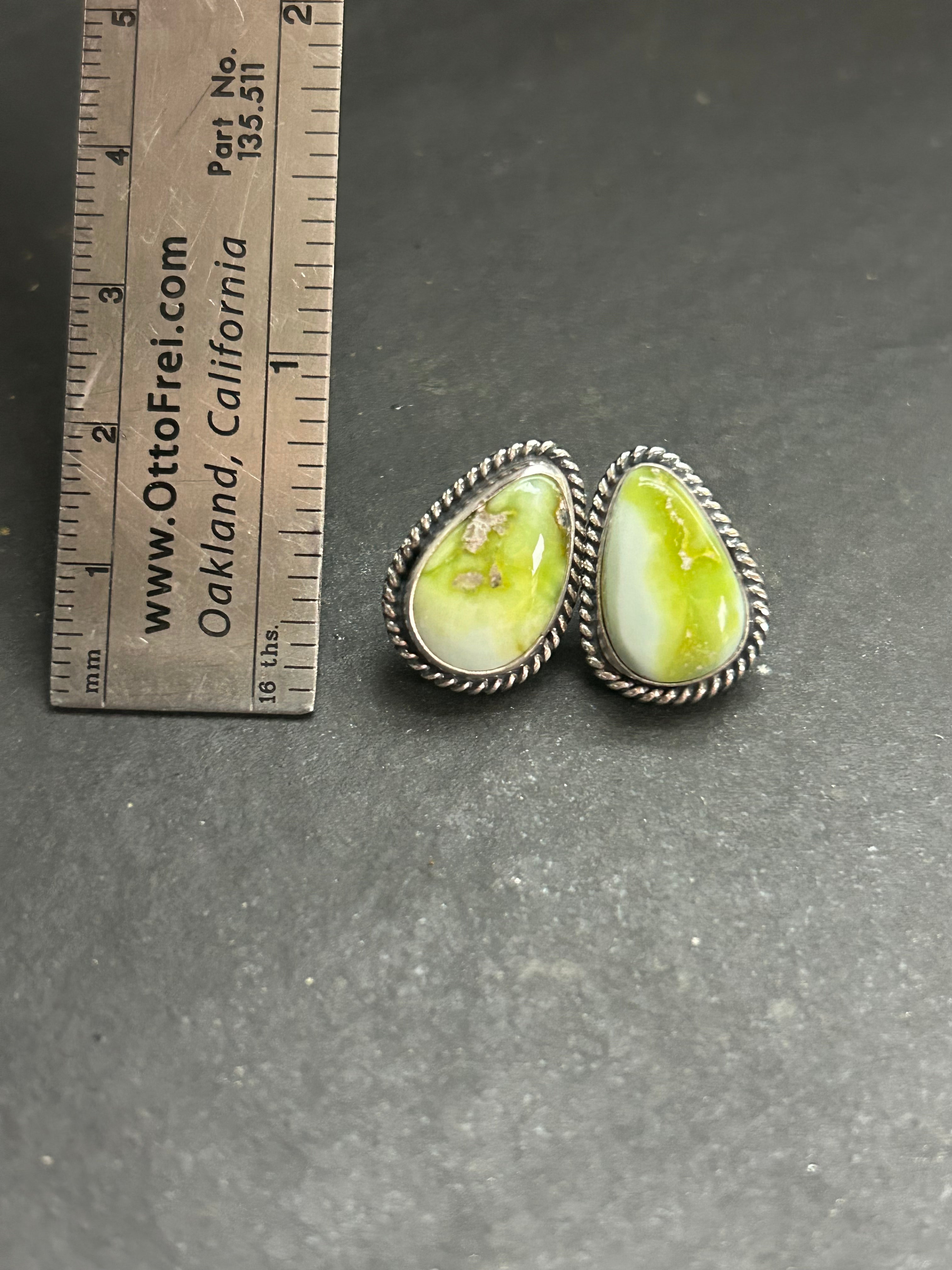 Palomino Variscite Stud Earrings Style #2