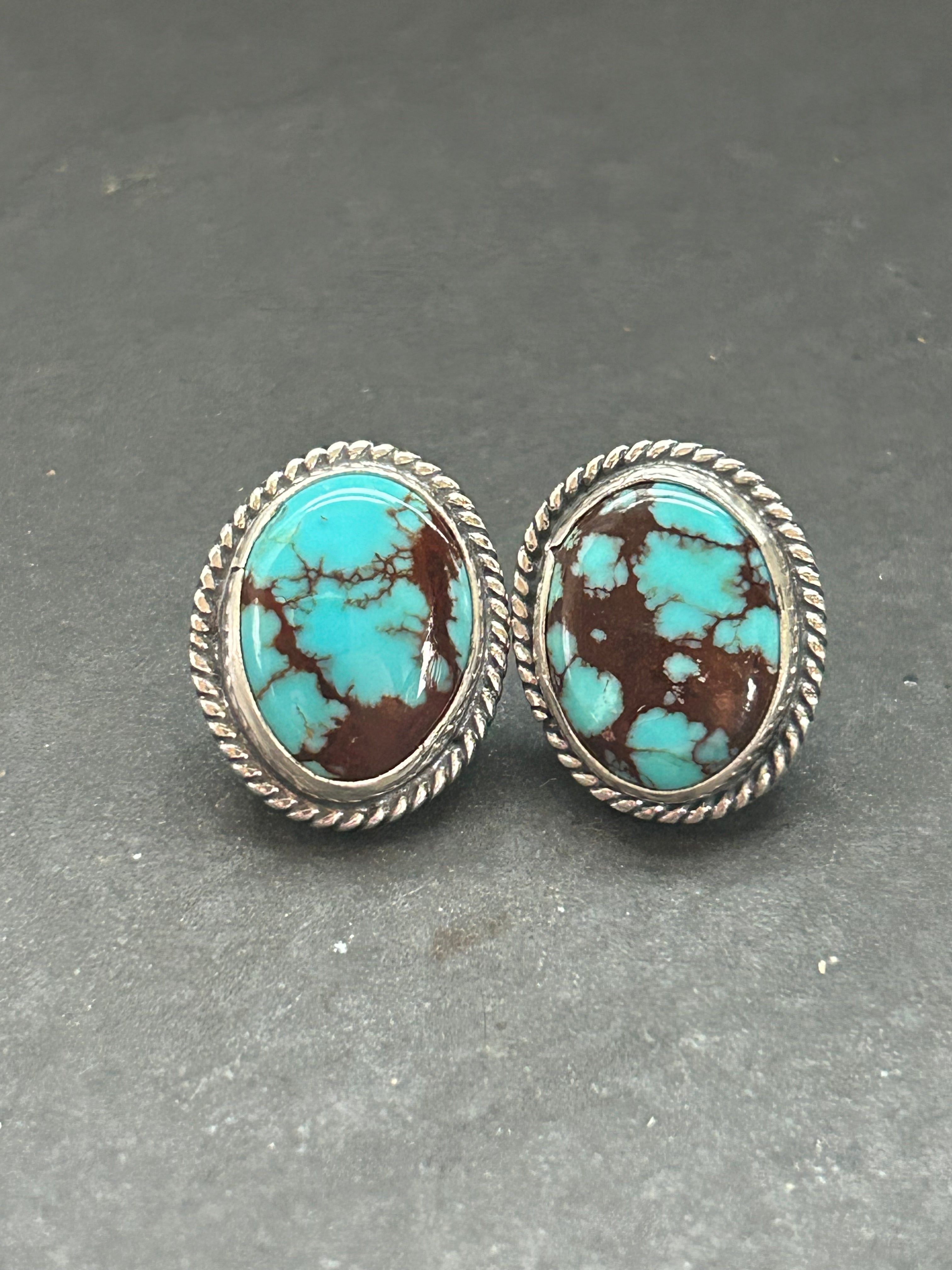 Egyptian Turquoise Stud Earrings Style #1