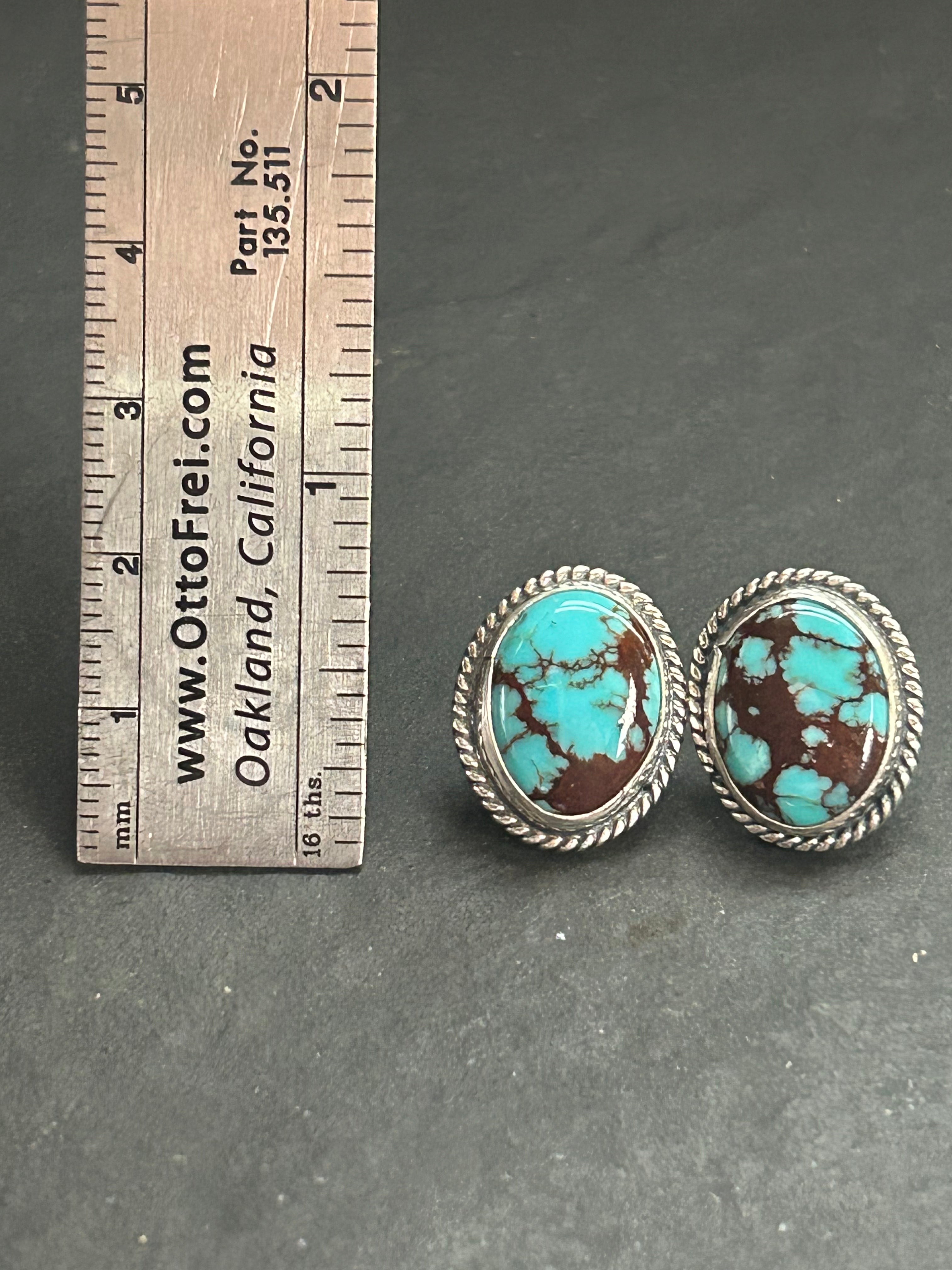 Egyptian Turquoise Stud Earrings Style #1