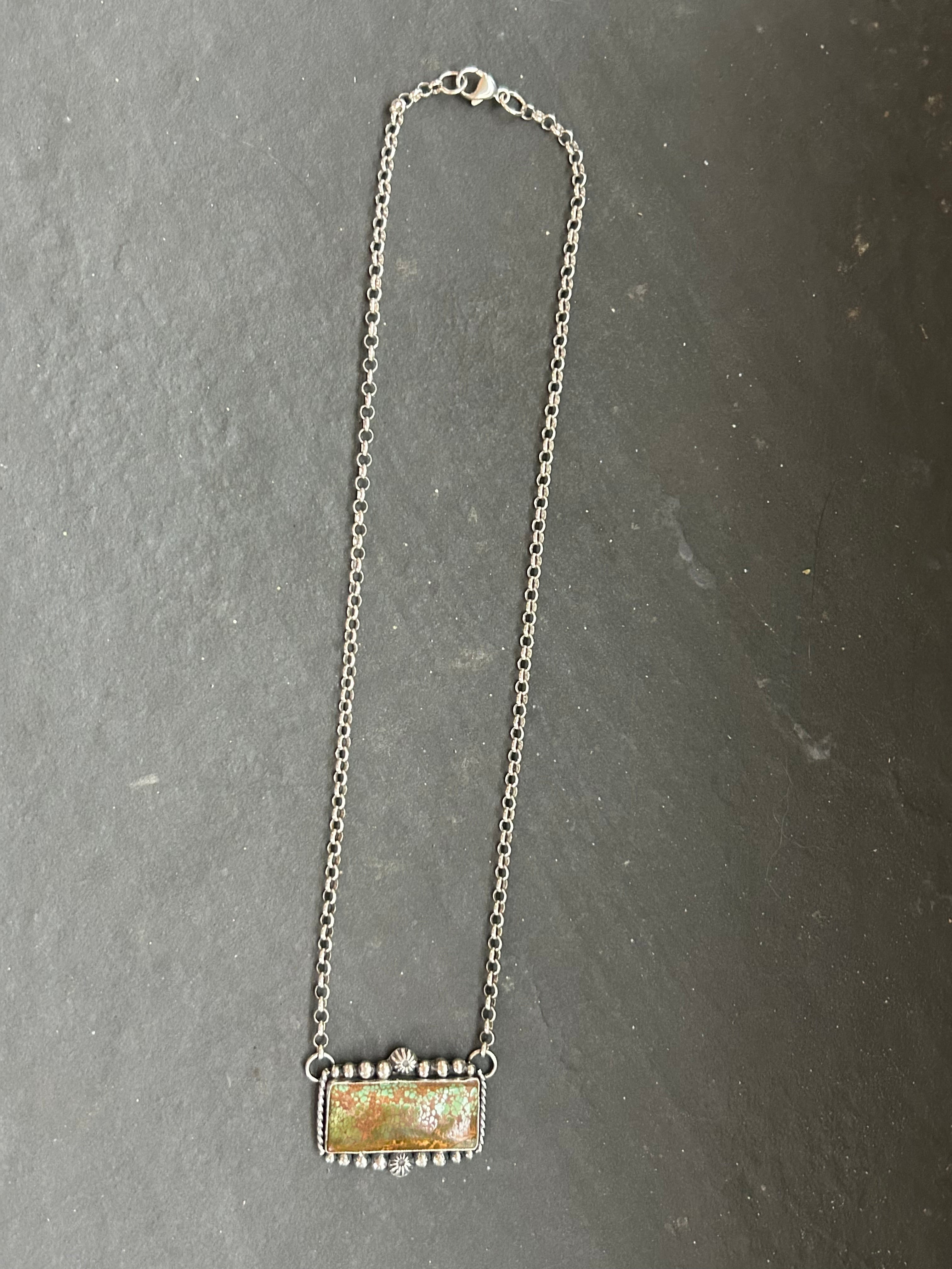 Pilot Mountain Turquoise Bar Necklace