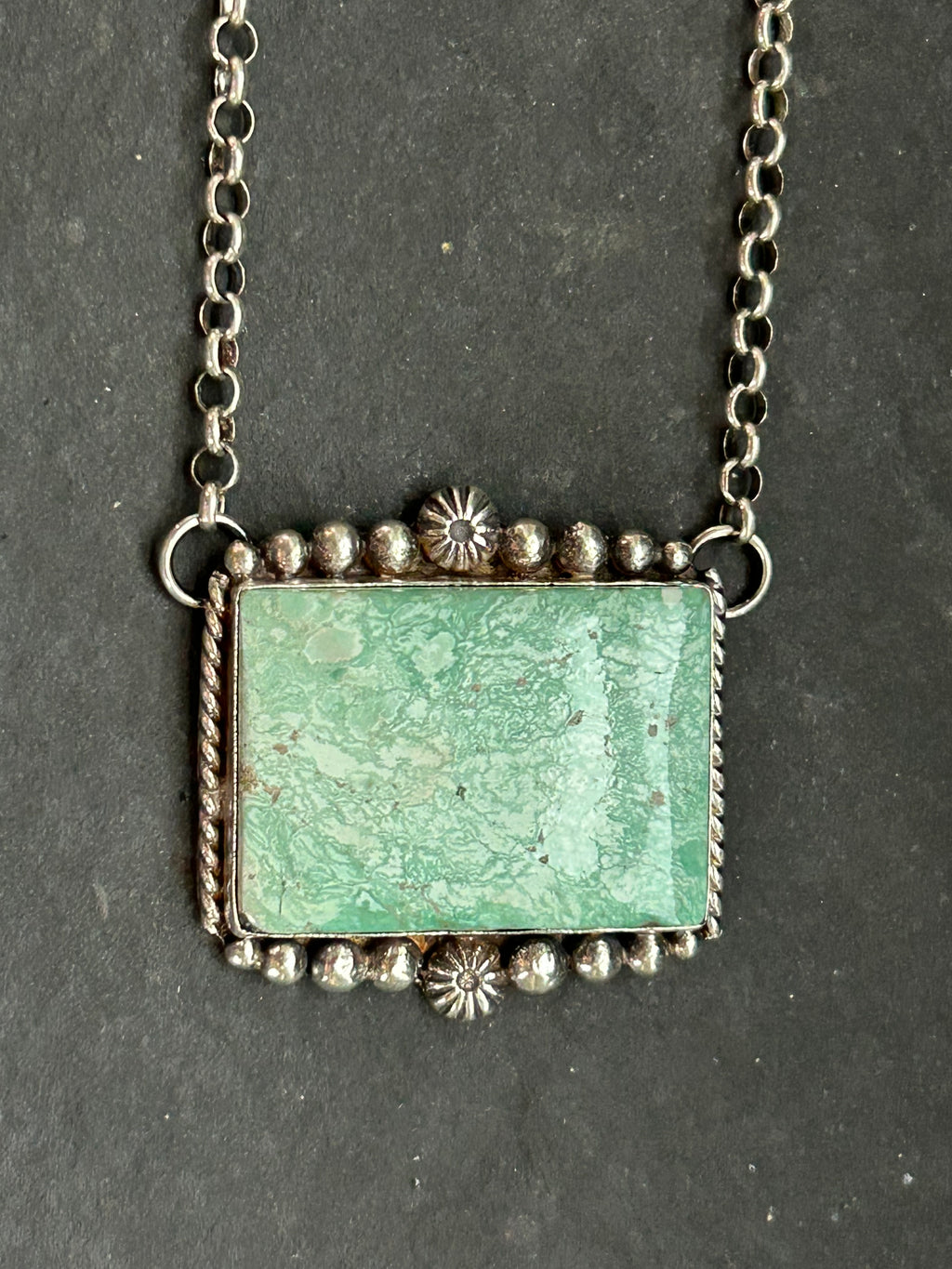 Broken Arrow Variscite Bar Necklace Style #1