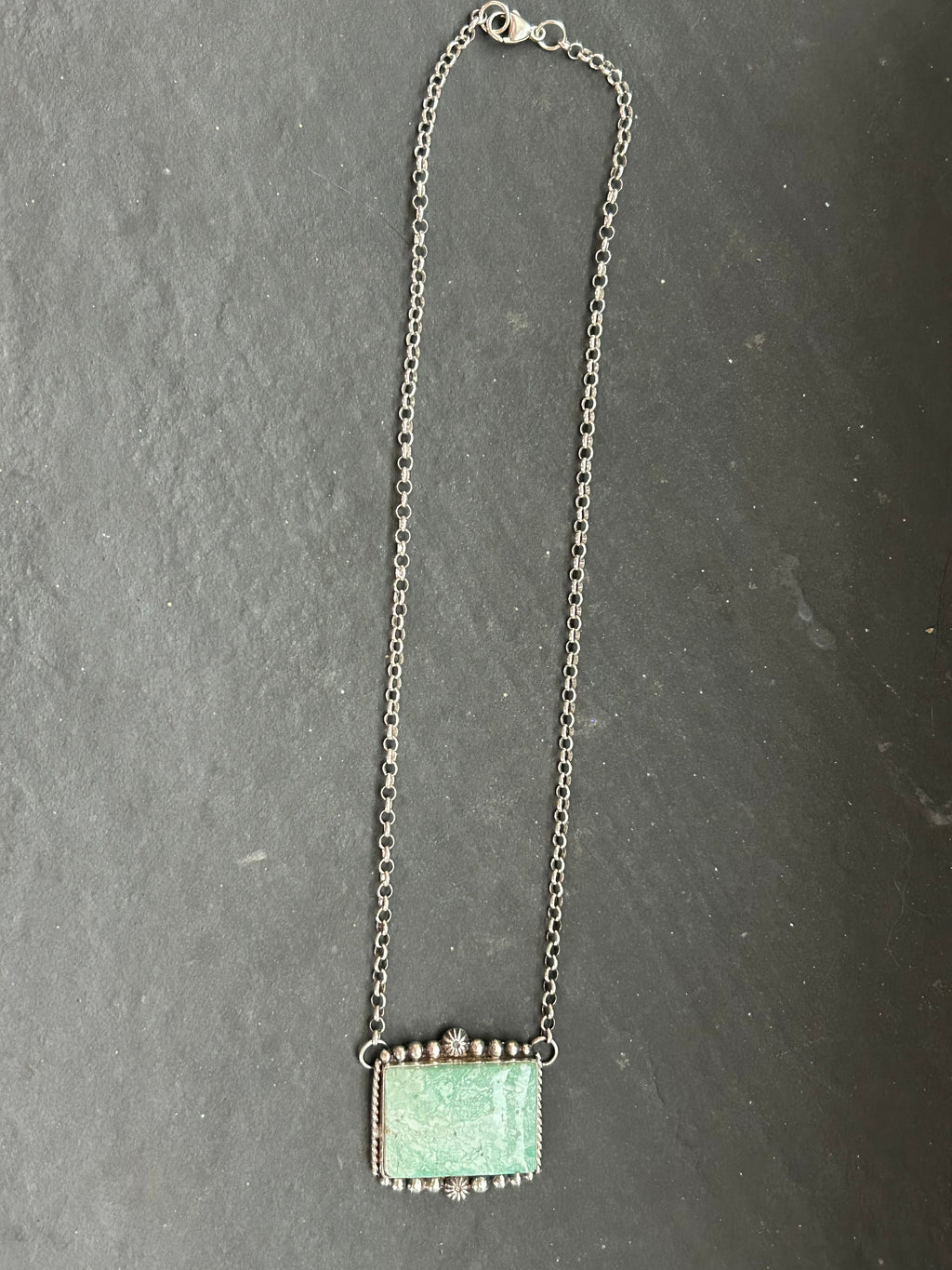 Broken Arrow Variscite Bar Necklace Style #1