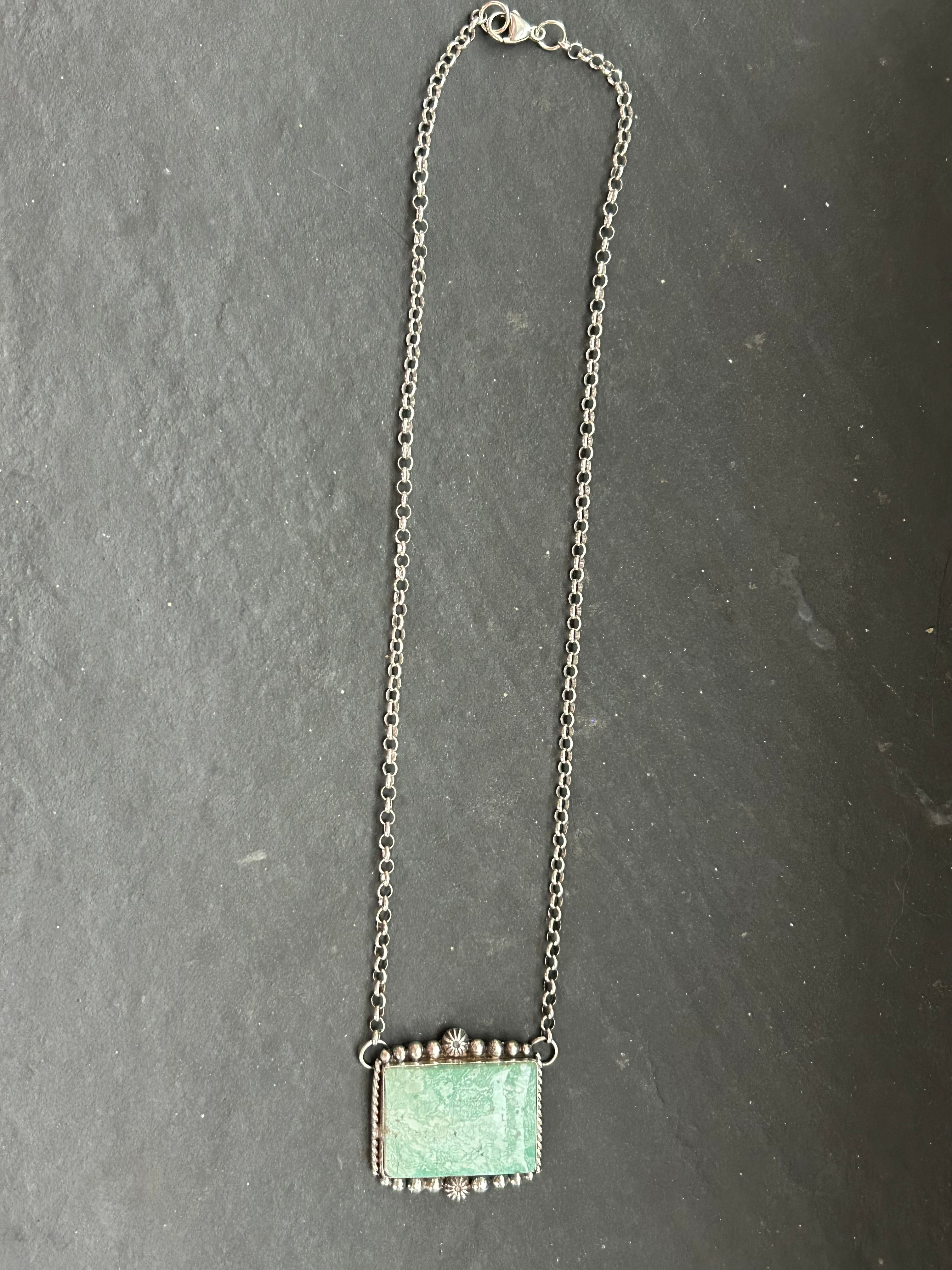 Broken Arrow Variscite Bar Necklace Style #1