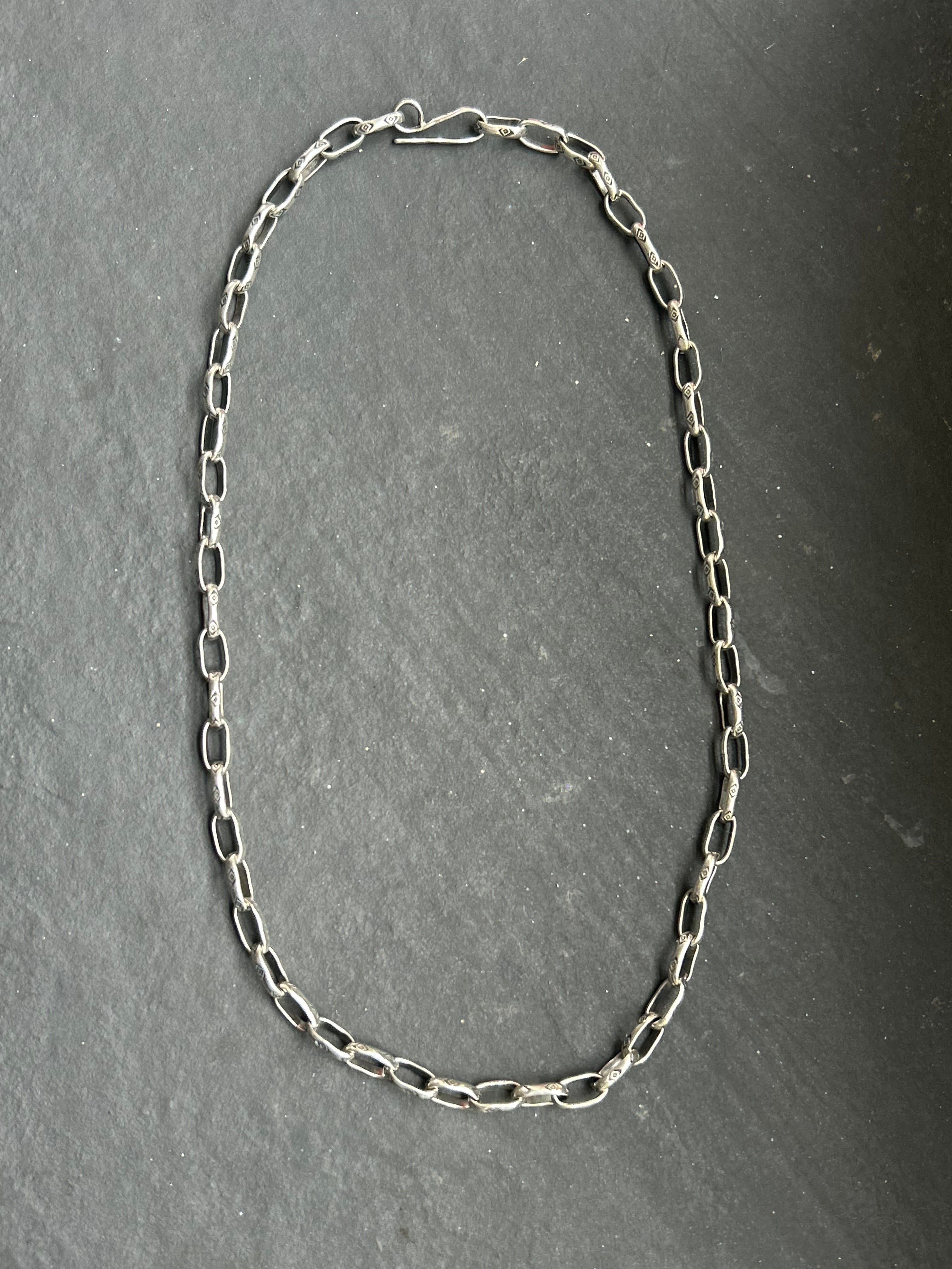 Sterling Silver Medium Link Medicine Man Eye Pattern Paperclip Chain