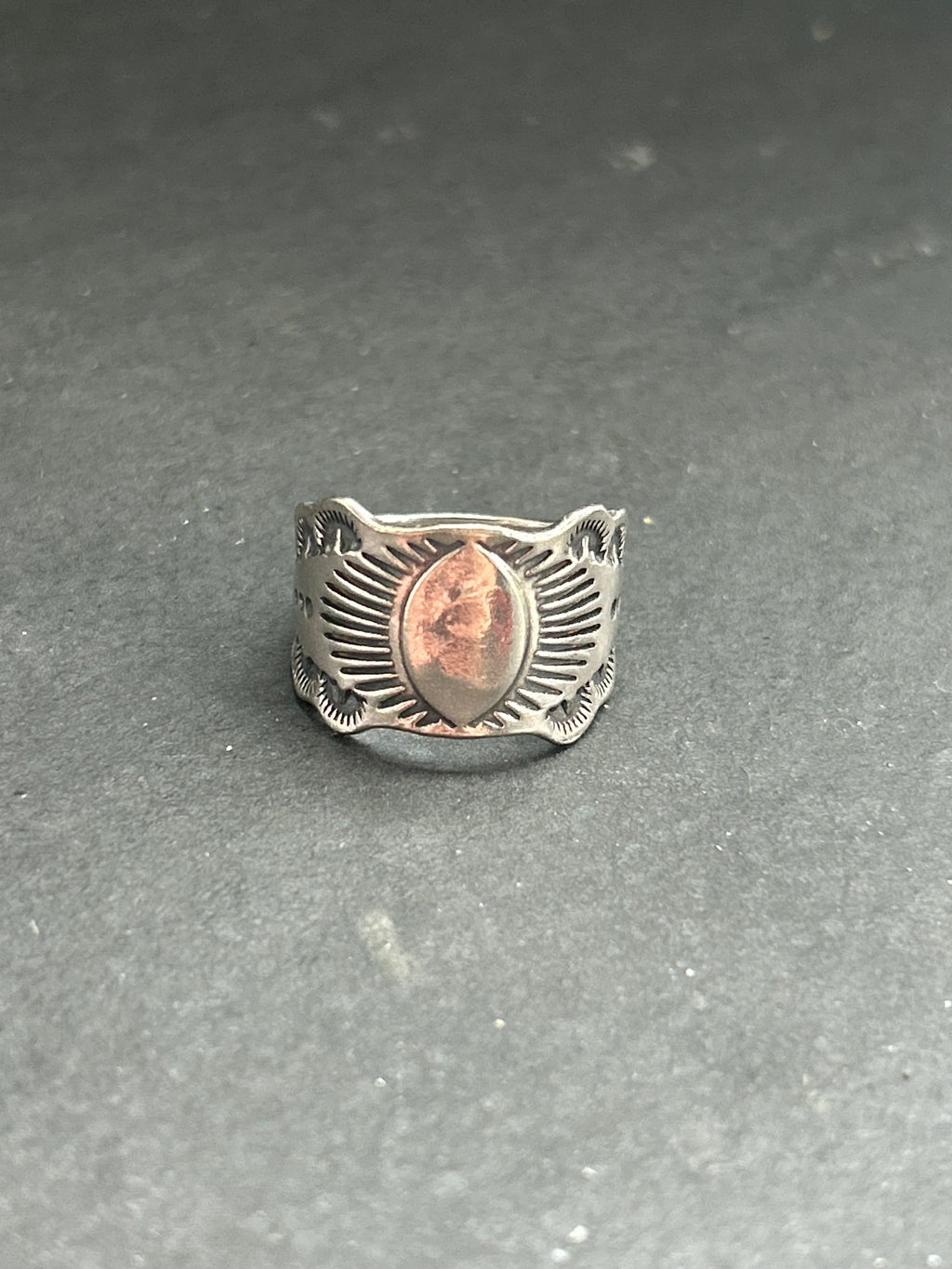 Sterling Silver Hand Stamped Wide Band Ring Style #5