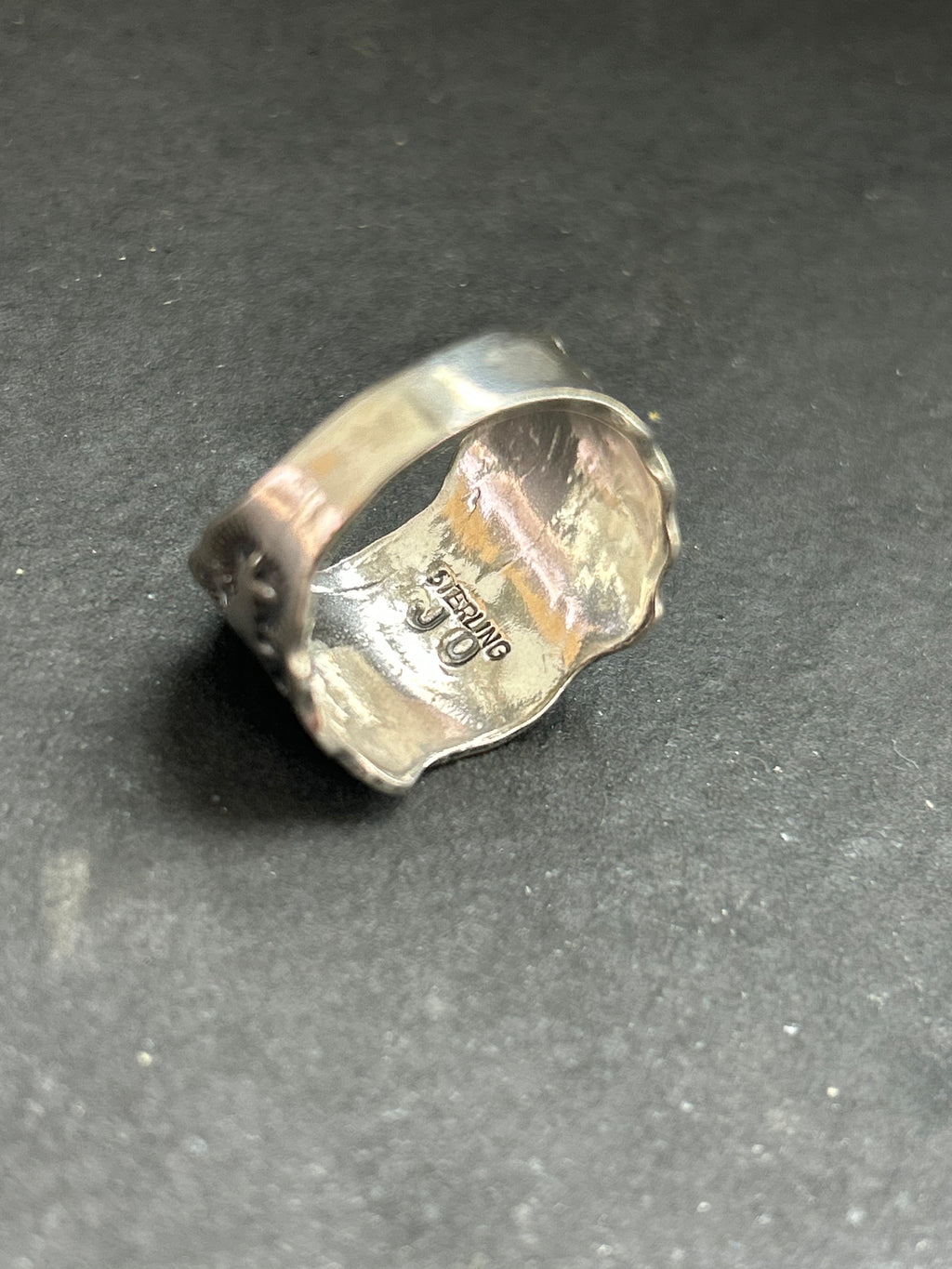 Sterling Silver Hand Stamped Wide Band Ring Style #5