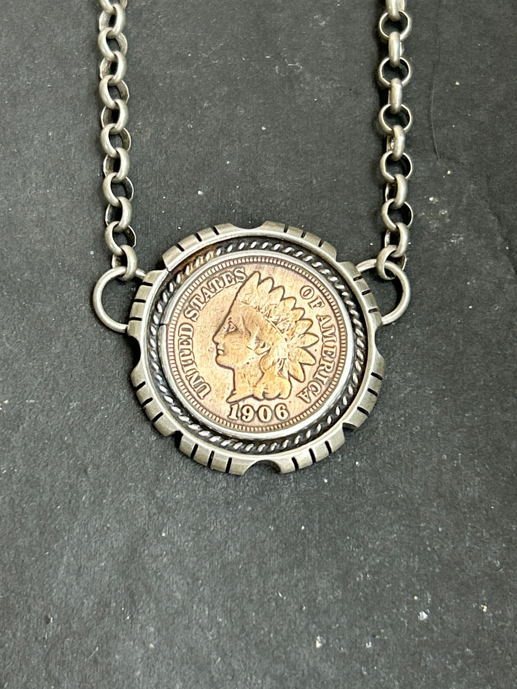 Sterling Silver + Indian Head Penny Necklace Style #2