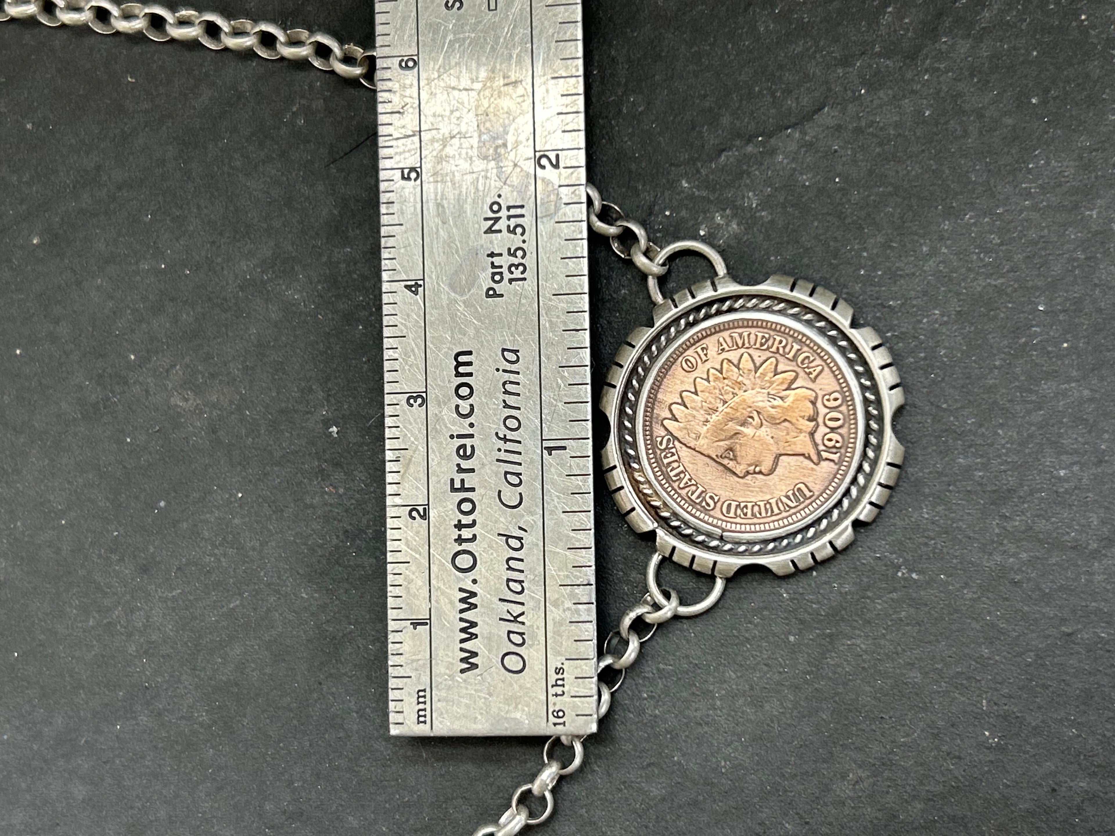 Sterling Silver + Indian Head Penny Necklace Style #2