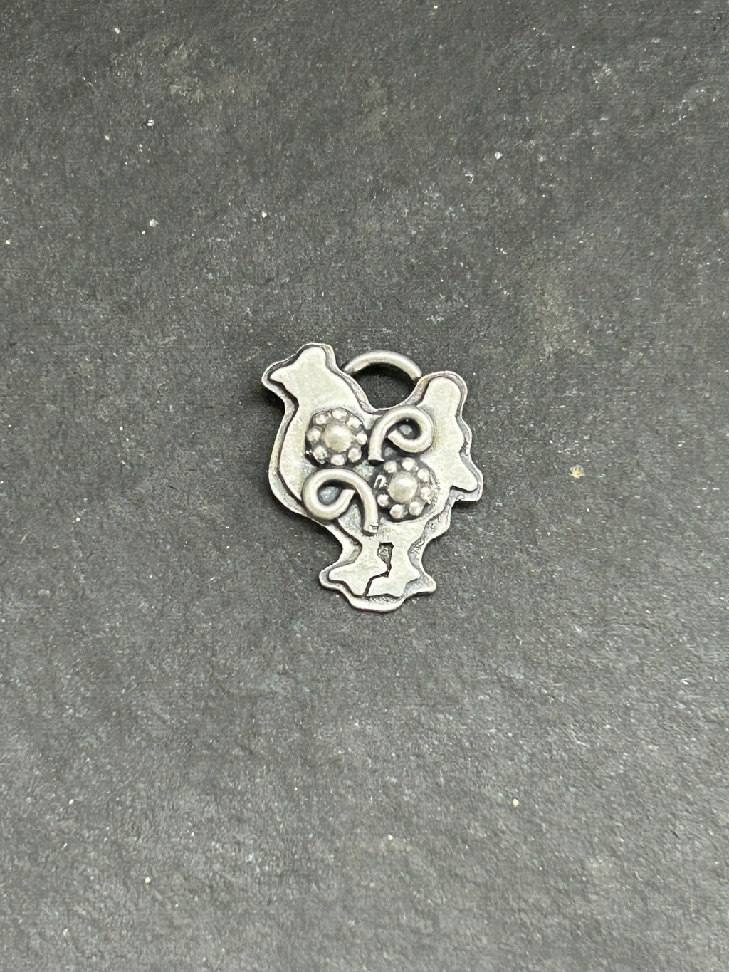 Sterling Silver Floral Hen Charm